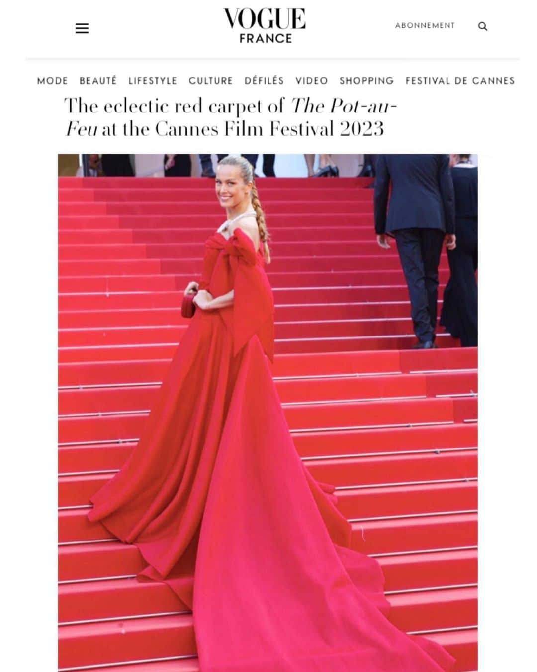 ペトラ・ネムコバさんのインスタグラム写真 - (ペトラ・ネムコバInstagram)「This red carpet look was definitely loved ❤️❤️❤️  #THANKYOU 4 the #LOVE  @britishvogue @voguefrance @voguejapan @vanityfairitalia @observer @parismatch   #SUSTAINABLEFashion look by:  Jewellery by @chopard  Dress by @benchellal  Clutch by @rossoyuki   Hair @alexandre_reboul  Make up @samira_pikpo    #Chopard  #CannesFilmFestival #Cannes2023」6月3日 21時33分 - pnemcova