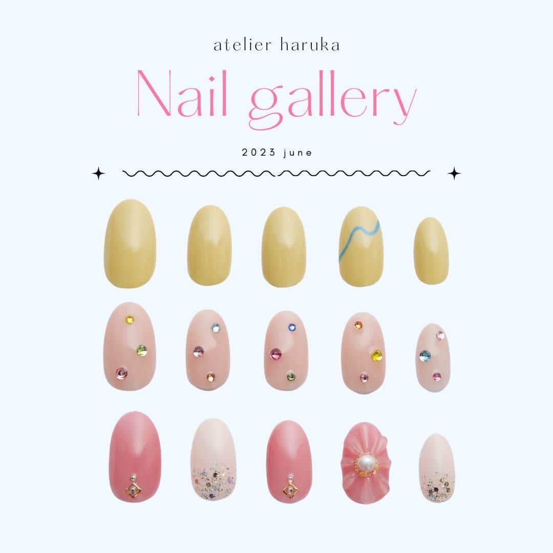 ヘアメイク&ネイル専門店 アトリエはるかのインスタグラム：「🩵 new nail design 🩵 毎月ネイルデザイン更新中💅6月のデザインを一部紹介いたします！ 好きなデザインありますか？🩵 https://www.haruka.co.jp/gallery/nail/  #nail #ネイル #ネイルカタログ #ネイルデザイン #オーロラ #atelierharuka #アトリエはるか」