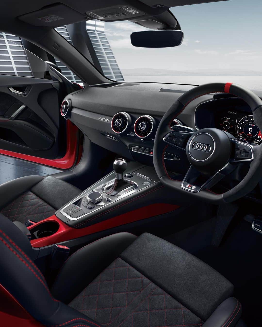 アウディ ジャパンのインスタグラム：「Audi TT Coupé final editionの室内は、初代Audi TTから連綿と受け継がれるドライビングに集中するための場所。   ビビッドなアクセントカラーを施したインテリアは、スポーティな雰囲気と大人な感性を満たす質感の高さや快適性が絶妙に調和。 乗り込んだ瞬間から心躍る空間を創り出すその場所は、歴史を締めくくるにふさわしい。   *写真は欧州仕様車です。日本仕様と異なります。   #AudiTTCoupe   #Audi #アウディ #AudiJapan #アウディジャパン #AudiSport #アウディスポーツ #AudiTT #アウディTT #限定車 #SportsCar #スポーツカー #AudiLife #Audigram #CarLife #CarLifeStyle #GermanCars #Car #Cars #Cargram #アウディのある生活 #アウディのある風景」
