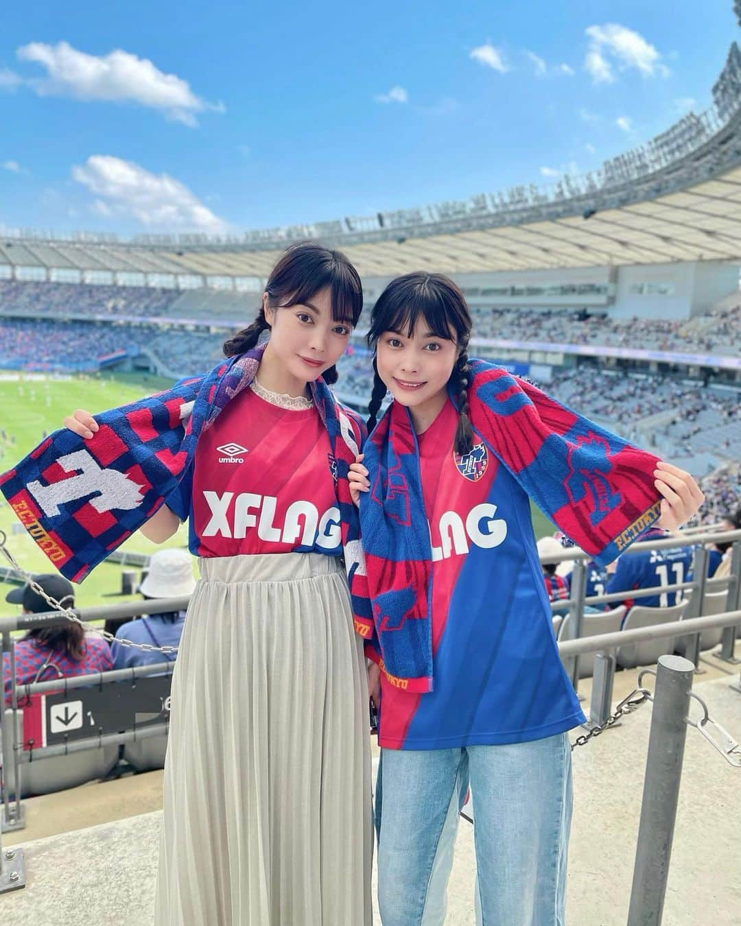 MIOさんのインスタグラム写真 - (MIOInstagram)「. MIOYAEでサッカー観戦⚽️ この季節のスタジアム最高すぎるー！！ . . #サッカー観戦#Jリーグ観戦#Jリーグ女子#fctokyo#FC東京#マリノス#味スタ」6月3日 19時11分 - mio_abp