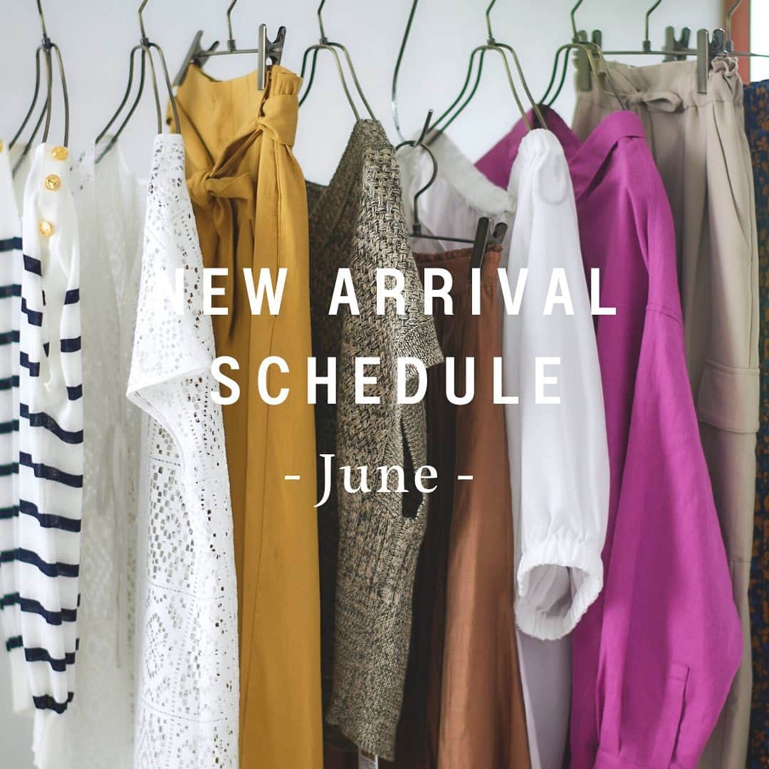 le. coeur blancのインスタグラム：「. 🗓  NEW ARRIVAL SCHEDULE - June - ⁡ 6月上旬に店頭入荷予定のアイテムをチラ見せ✨ お買い物計画の参考にご覧ください♪  ⁡ ※入荷予定時期は前後する場合がございます。 　予めご了承くださいませ。 ⁡ _________________________ ⁡  ⁡ ⁡ ⁡ ⁡ ⁡ ⁡ ⁡ ⁡ ⁡ ⁡ ⁡ ⁡ #lecoeurblanc #ルクールブラン #spring #summer #le_23ss #le_web」
