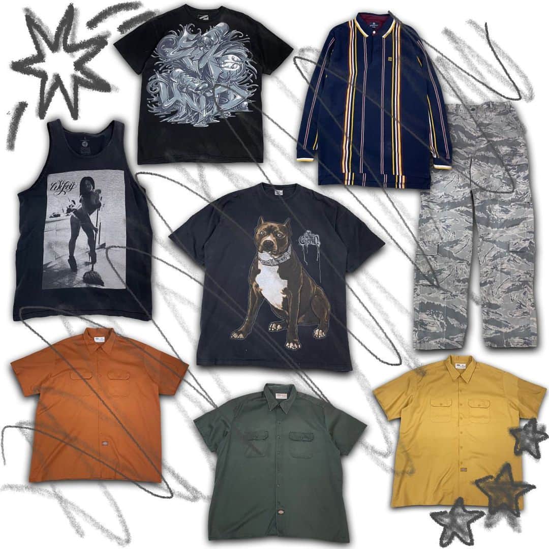 のインスタグラム：「mens pickup items  ✝️店内商品全て通販可能です☮️ 通販ご希望の際はＤＭにてお受けしております😊  #nagoya#osu #tokyo #mabataki #vintage #fashion #fyp  #y2k  #00s #90s #名古屋 #大須 #東京 #古着 #大須古着屋 #マバタキ」