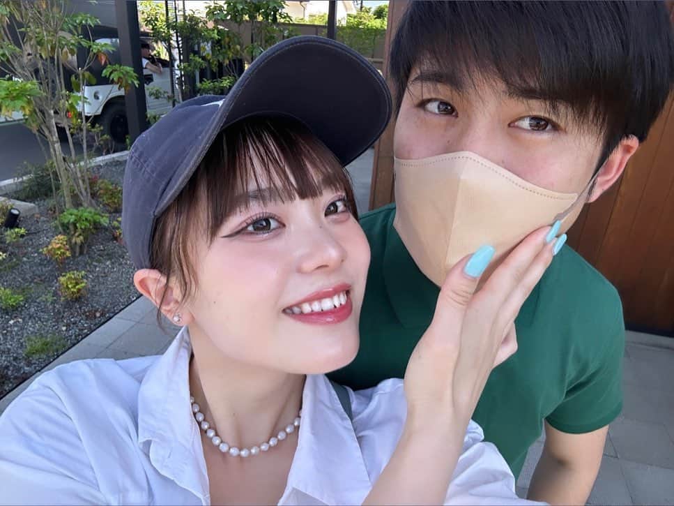 𝙍𝙚𝙣𝙖のインスタグラム：「久しぶりに写真とりましたね📷´- ・ ・ #夏コーデ#帽子コーデ #キャップコーデ #キャップ女子  #カップルフォト #カップルコーデ #カップル  #同棲生活 #同棲カップル  #野球部彼氏 #甲子園ボーイ#ノーマル #ノーマルカメラ」