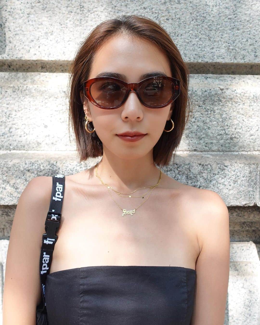安保彩世さんのインスタグラム写真 - (安保彩世Instagram)「Ciao🍋🧡  sunglasses: @addysons.jp  rompers: @zara  bag: @forty_percent_against_rights」6月4日 0時20分 - posayo