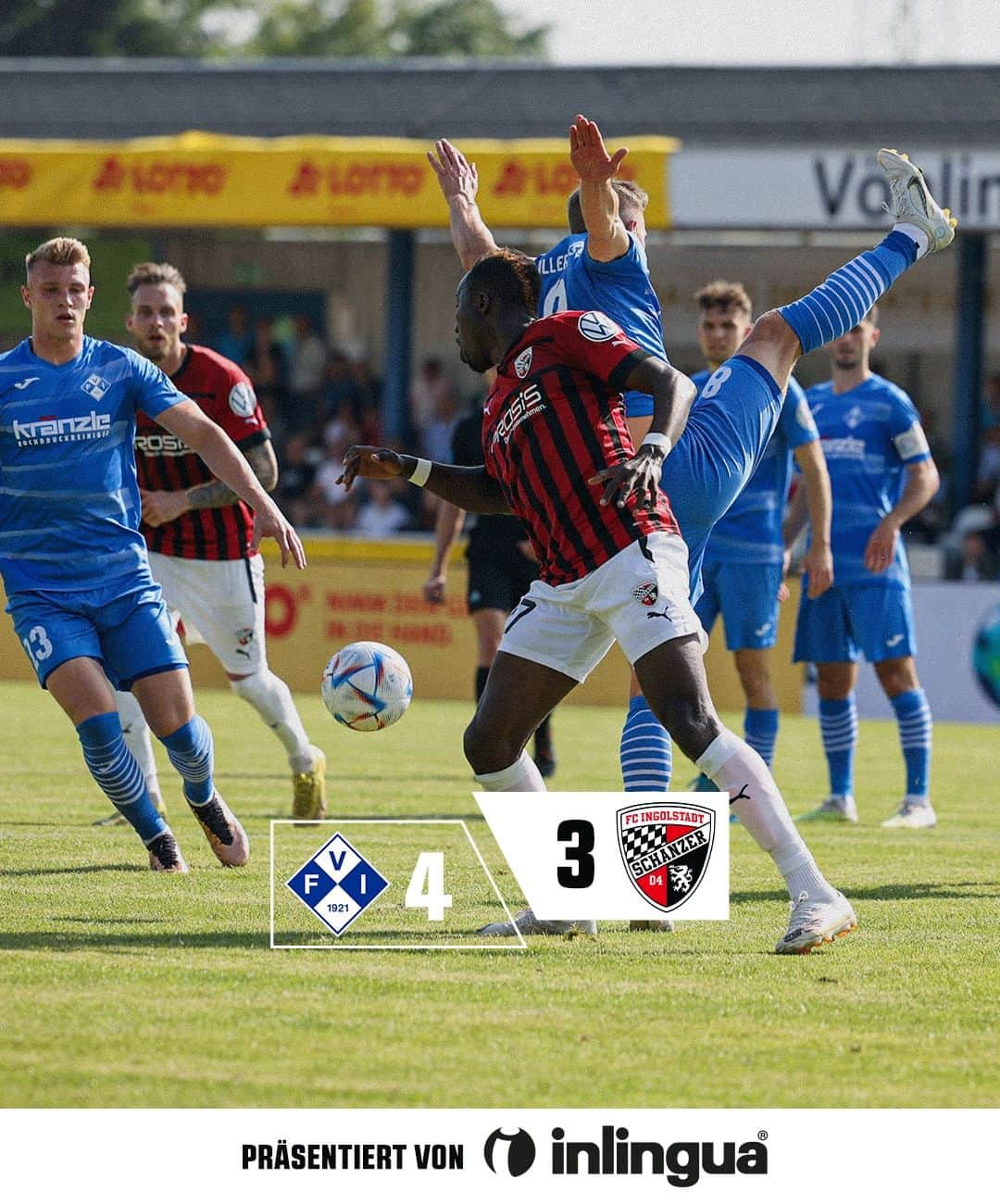 FCインゴルシュタット04のインスタグラム：「Wir unterliegen nach Elfmeterschießen dem FV Illertissen im Toto-Pokalfinale ⚫️🔴 ___ Dennoch danke für eure starke Unterstützung vor Ort, Schanzer! ✊️ . . #Schanzer #einfachwiederschanzer #schanzerdassindwir #schanzerfürimmer #Schanzer #Ingolstadt #FCI #FCIngolstadt #soccer #fussball #football #futbol #Liga3 #3Liga #TotoPokal #TotoPokalFinale2023 #TotoPokalFinale #FVIllertissen #Illertissen #FVI #FVIFCI」