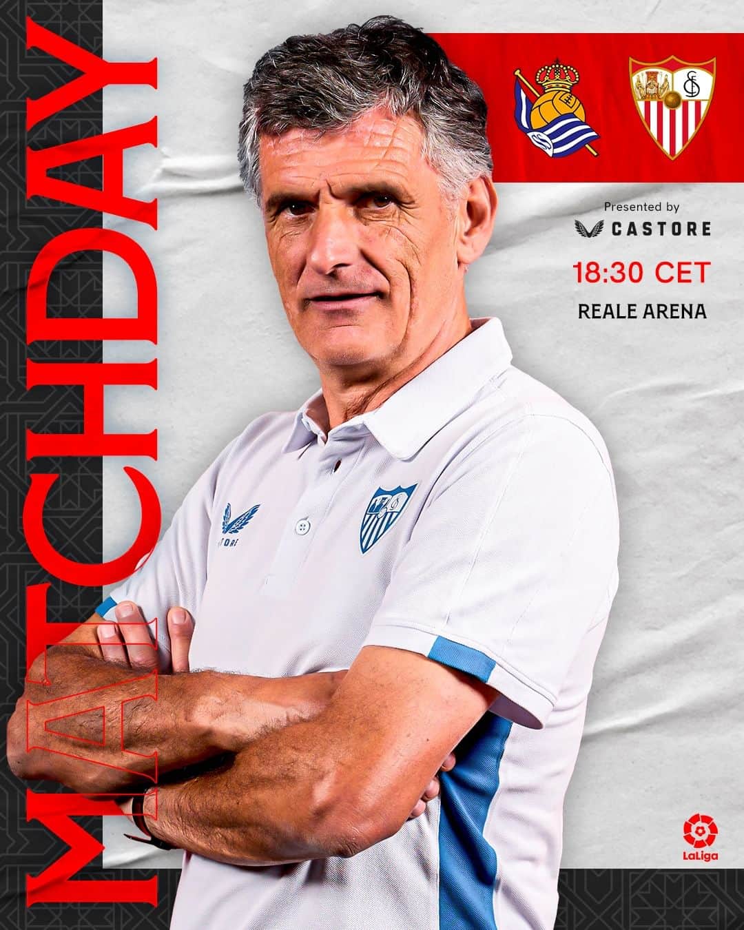 セビージャFCのインスタグラム：「🏟¡Último 𝐏𝐀𝐑𝐓𝐈𝐃𝐎 de 𝐋𝐚 𝐋𝐢𝐠𝐚!   Nos vemos pronto, afición. 🤍❤️  ⚽️ #RealSociedadSevillaFC  #WeAereSevilla #NuncaTeRindas」