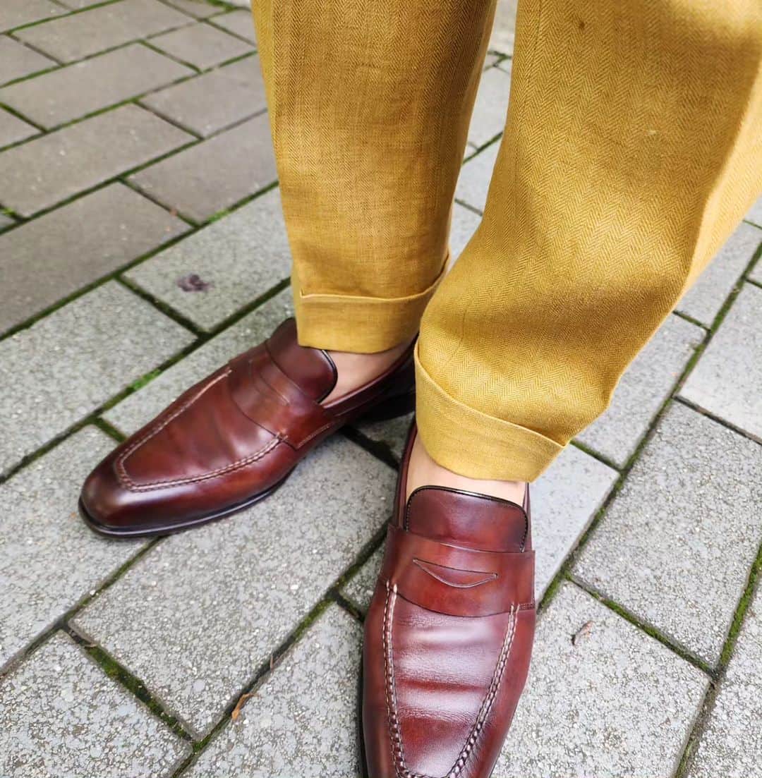 峰竜太さんのインスタグラム写真 - (峰竜太Instagram)「#アッコにおまかせ #jacket #brilla #shirt #yamatoyashirt #tie #attovannucci #pants #berwichpants #shoes #santoni」6月4日 11時14分 - mineryuta
