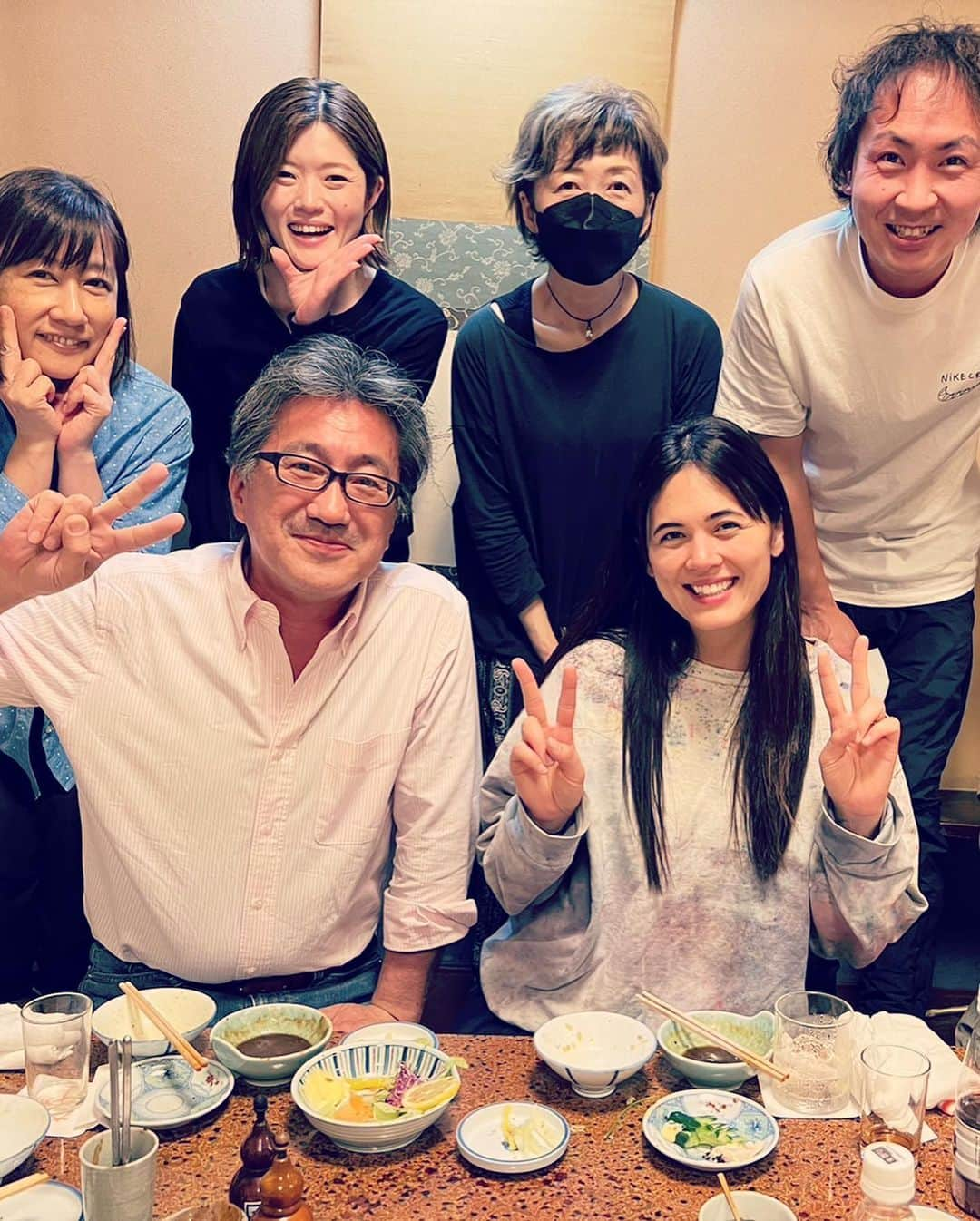 プリシラ・アーンのインスタグラム：「It’s always so hard to say goodbye when I leave Japan.  I feel so so lucky to have such kind and fun friends!   1. Having some delicious and very “Nagoya” food with some life changing friends.  2. Kyoko Maruyama san, my long-time translator and friend and Aya chan, my sweet hair and makeup friend.  3. The beginning of an unforgettable day at Ghibli Park (more on this later) 4. Fukaya san — friend from Ghibli Museum who was our “tour guide” at the new Ghibli Park.  5. Toshio Suzuki san and I holding up the poster for the new Miyazaki film that no one knows anything about!!! Very exciting… 6. Kazu Yamaji and his adorable baby inside his book shop @flyingbookstokyo  7. @5a5ha_5mith and @daigohanada after the Tokyo show 8. @sara_takatsuki_official who just keeps getting more and more beautiful  9. The one and only Maro-san, Director Hiromasa Yonebayashi san.  10. Spent the last night being silly on a rooftop with @emimeyer.   I hope I get to come back again and again and again….. ❤️   あなたのことが大すき！」