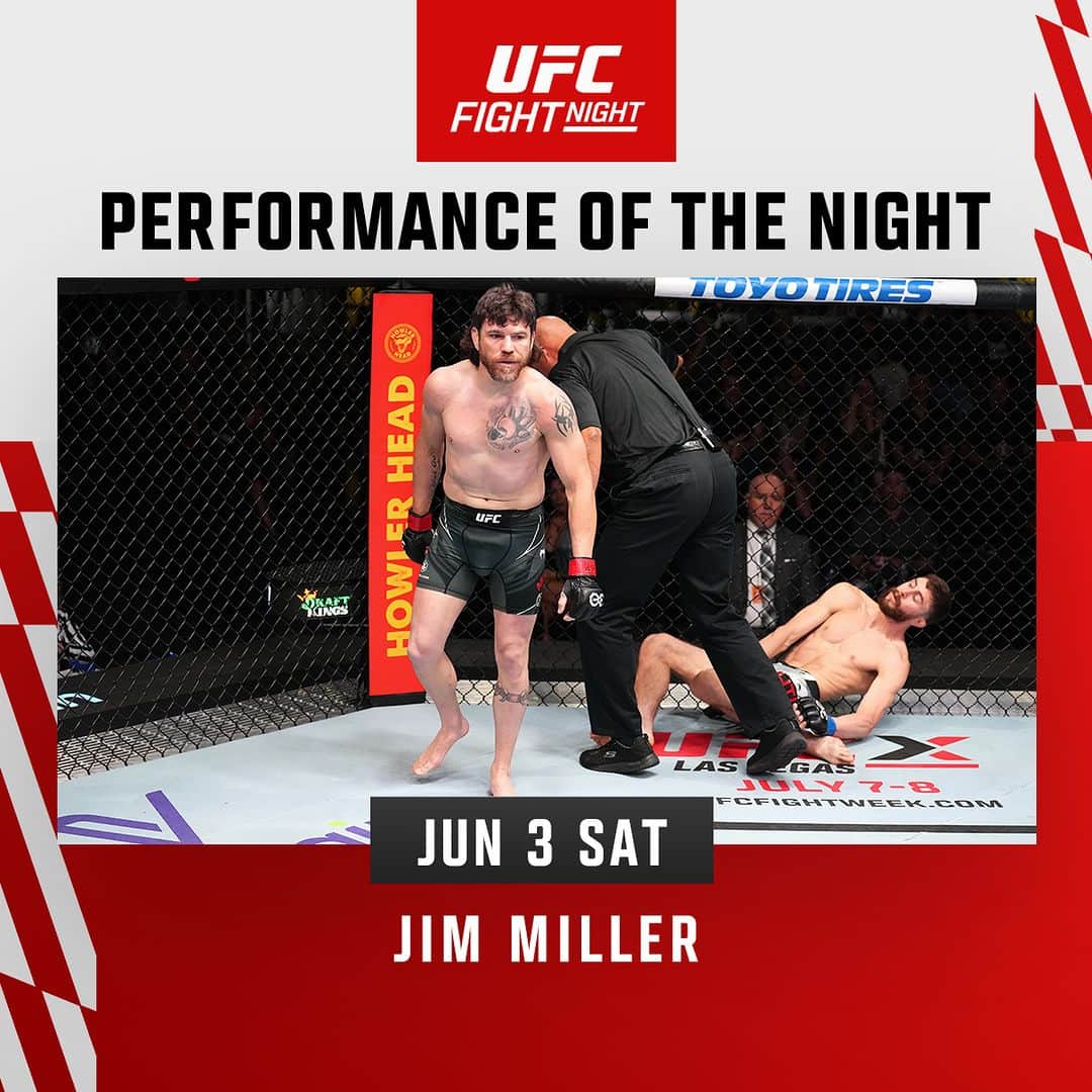 UFCさんのインスタグラム写真 - (UFCInstagram)「Incredible knockouts coming from the rookie and the vet 🔥  @JimMiller_155 & @Muhammad_Naimov take home tonight's POTN honors 💸 #UFCVegas74」6月4日 13時36分 - ufc