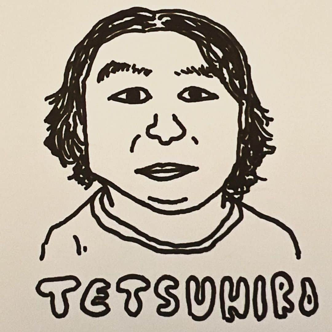 池田鉄洋のインスタグラム：「似顔絵描いてもらった！ 味っ、出過ぎ！だはーっ！  来週日曜日もtempra cycleで描いてくれるみたいです。  早速アイコンにしちゃおう。」