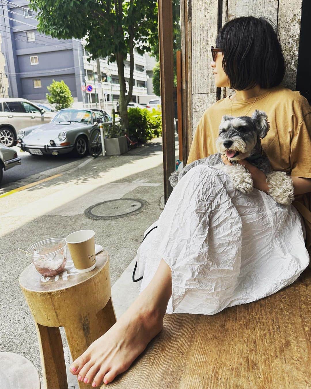 風間ゆみえのインスタグラム：「#yumie_k_style  朝ヨガは🧘‍♀️起きられず断念したけど、朝からお散歩に。」