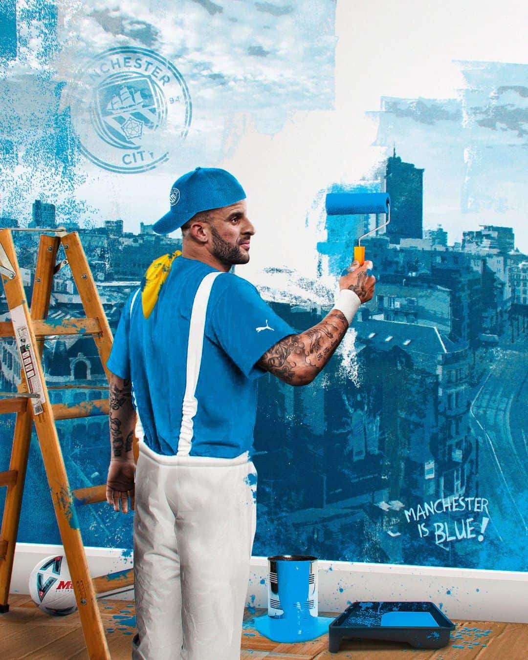 カイル・ウォーカーのインスタグラム：「Manchester is blue 🎨」