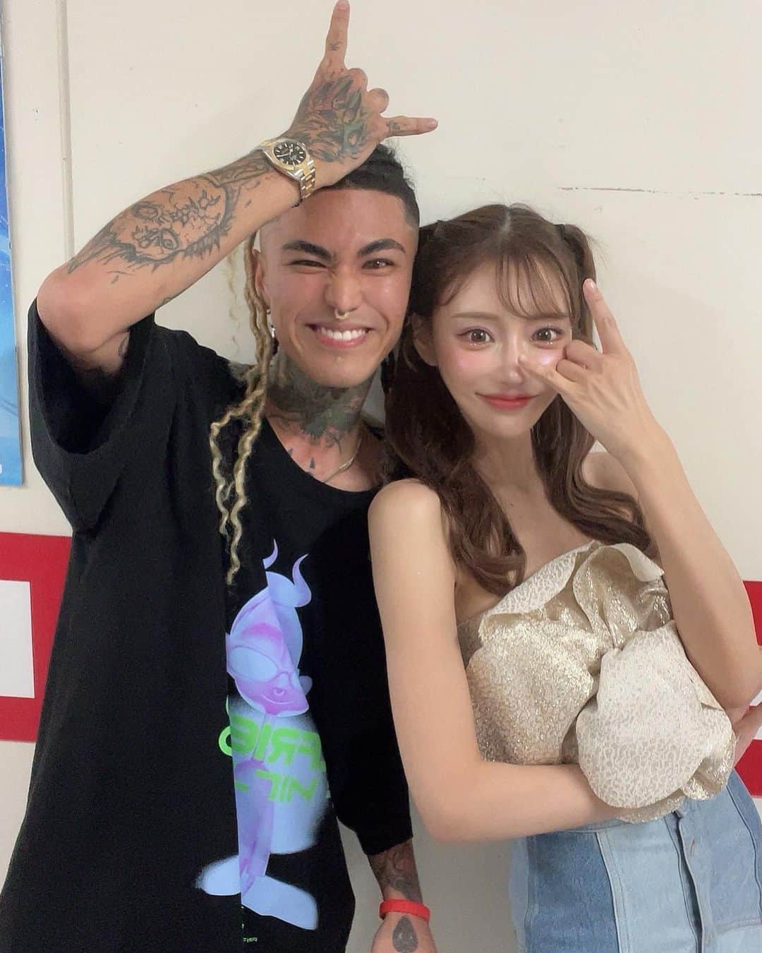 明日花キララのインスタグラム：「レオクマたん🐻 Your super gorgeousという言葉をいただきました🌏 おいらもまたラップしたいです。」