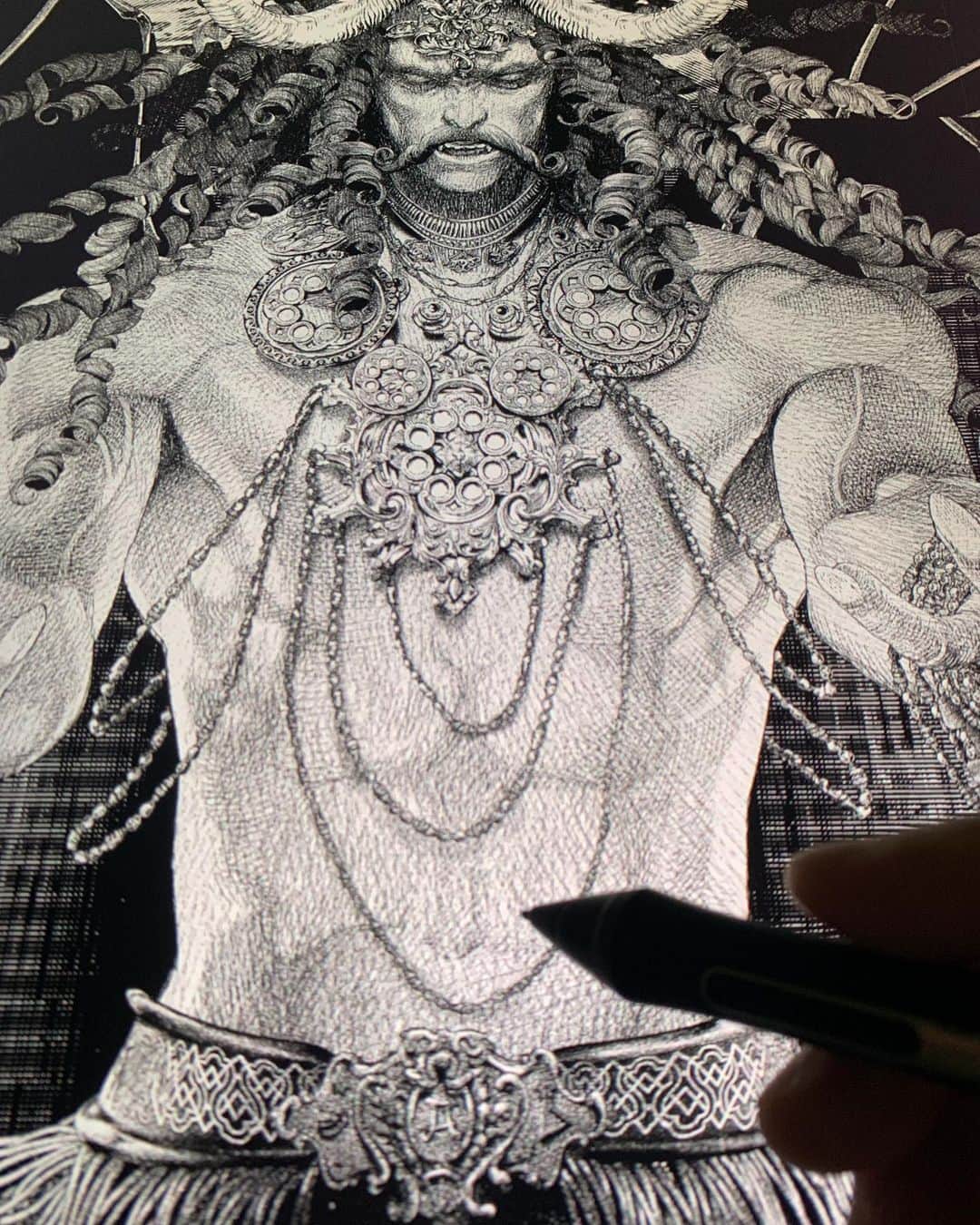 坂本眞一のインスタグラム：「Drawing day 5  Vlad III   #DRCL #BramStoker #shinichisakamoto #Dracula」