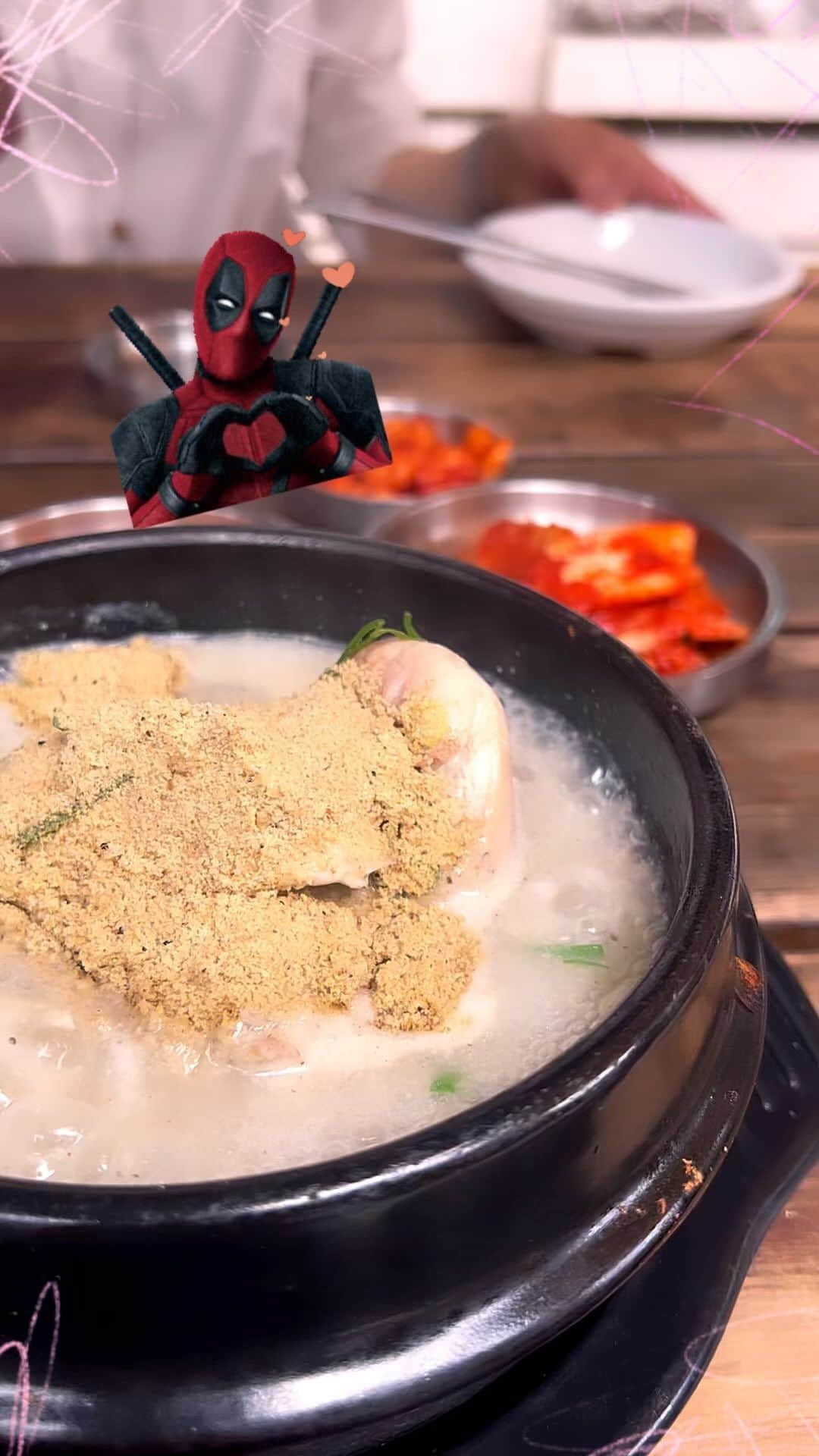 栗原三佳のインスタグラム：「#参鶏湯  #맛있어요」