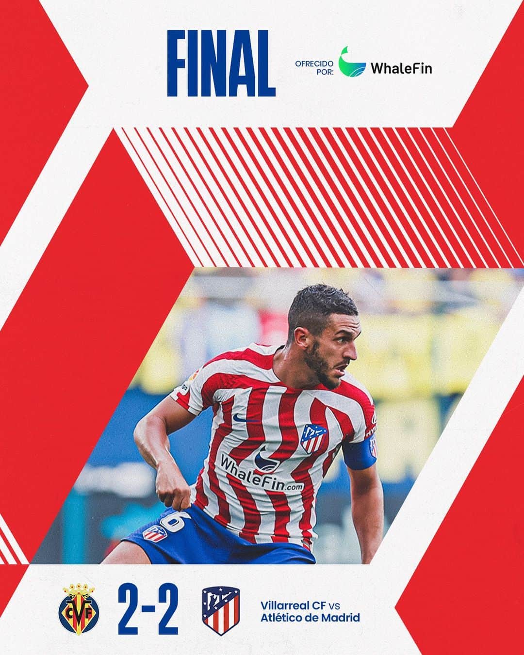アトレティコ・マドリードのインスタグラム：「⏹ Final del partido y reparto de puntos en la Cerámica.」