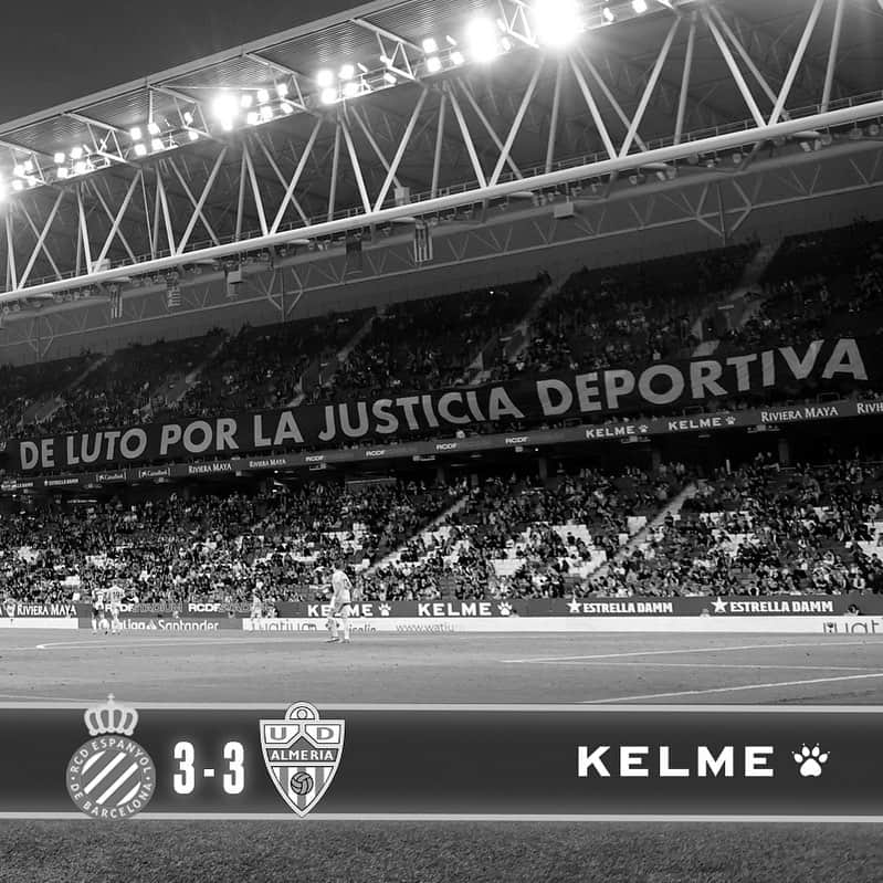 RCDエスパニョールのインスタグラム：「⏹️ Final del partit @RCDEspanyol 3-3 @U_D_Almeria  #RCDE #EspanyolAlmería #JusticiaDesportiva」