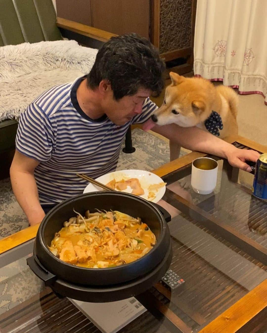 柴犬小雨さんのインスタグラム写真 - (柴犬小雨Instagram)「・ 昨日のおふたりさん ・ ・ ・ 同じマンションの方がお引越しされる時、立派な鮭を頂いたので🐟 ちゃんちゃん焼きにしてみたよ。 大きいから半分使って、残りは冷凍に。 魚の骨が太いから、久しぶりに出刃包丁使ったけど... 気持ちいいくらい良く切れた🔪 妙にスッキリ🤭✨ ・ ・ 美味しくいただきました🥢 ありがとうございます🙇‍♀️ お引越し先でも、どうかお元気で...🍀 ・ ・ ・ #shiba_snap #shibamania #petstagram #dog  #shibadog #petstagram #pet #shiba #shibainu #shibaaaaainu #shibastagram #pecoいぬ部 #dogstagram #子犬#仔犬#狗 #犬のいる暮らし #犬のいる生活 #こいぬ#いぬのきもち #豆柴#まめしば#しばいぬ #9gag #しばけん #ペット#小狗#柴犬#犬#柴犬小雨#シバイヌ」6月5日 7時49分 - fuji_jun1205