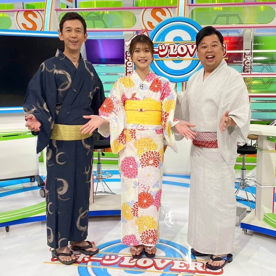 テレビ新広島のインスタグラム：「ゆかた👘🤍  とうかさんが開催され 週末の広島は ゆかた姿の人で賑わっていましたね…✨  夏のはじまりを感じた人も 多いのでは😌🎐  6/3(土)『全力応援スポーツLOVERS』 出演者もゆかたで登場でした🩵  #山内泰幸 #山内泰幸さん #ボールボーイ佐竹 #ボールボーイ #佐竹佑一 #佐竹佑一さん #西山穂乃加 #にしやまほのか#西山穂乃加アナ #西山アナ #全力応援スポーツlovers #スポラバ #テレビ新広島 #tss #アナウンサー#女子アナ #とうかさん #ゆかたできん祭 #浴衣 #浴衣女子 #ゆかた #ゆかた女子 #ゆかたヘア #浴衣ヘア」