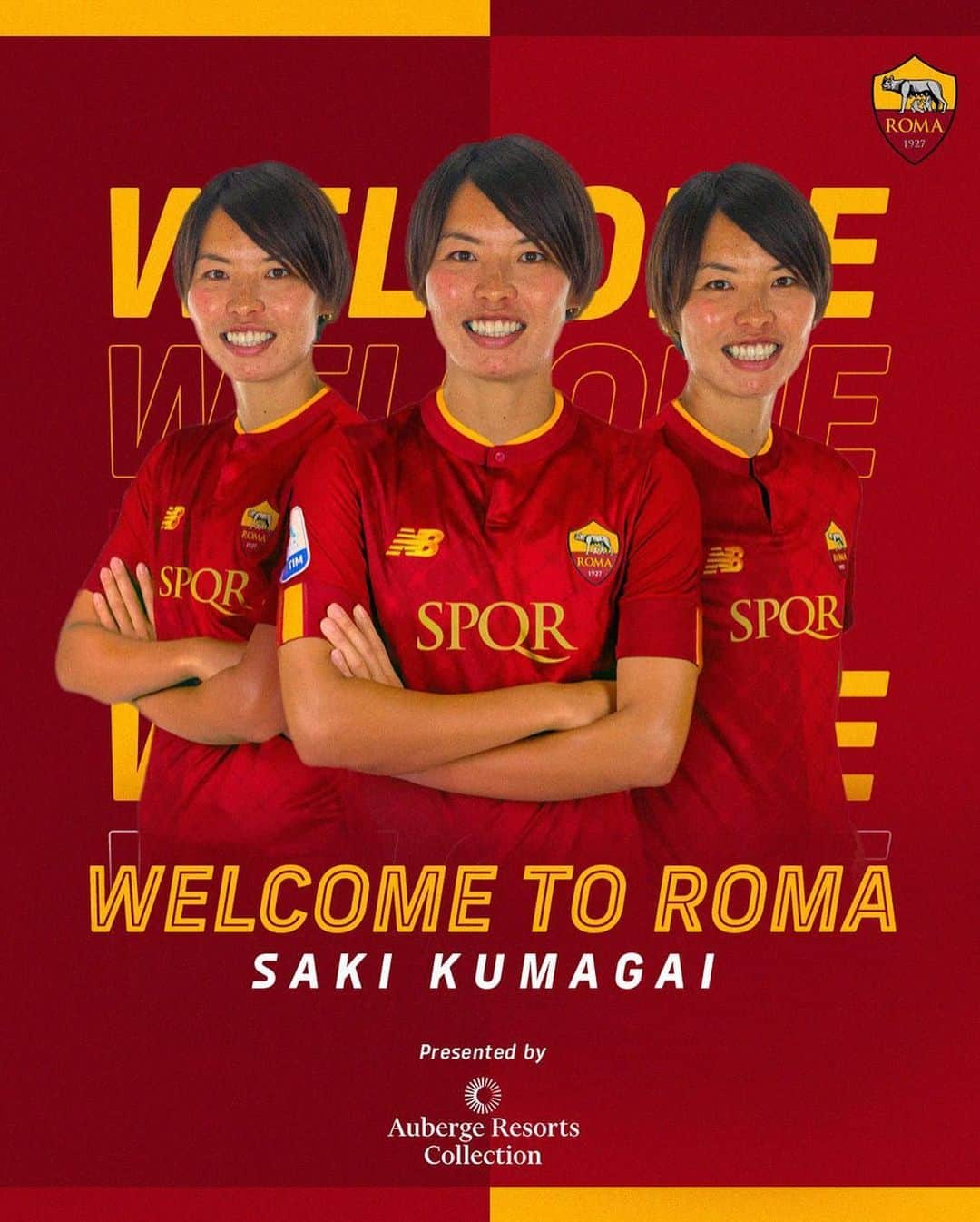 熊谷紗希さんのインスタグラム写真 - (熊谷紗希Instagram)「👋🇯🇵 Welcome @kumagai1017   #ASRomaWomen #ASRoma」6月5日 21時00分 - kumagai1017