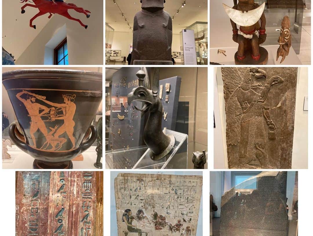 東ちづるさんのインスタグラム写真 - (東ちづるInstagram)「船旅の振り返り ロンドンで、撮影もツアーも講座もないフリーな１日があった。 タワーブリッジやビックベン、そして「大英博物館」へ。 凄すぎた。所蔵800万点のうちの数万点がウジャウジャと常設展示！想像以上のスケール。 アフリカの芸術にはじまり、エジプトの彫刻、ギリシャ建築、メキシコの 金細工に中国陶器、日本の漫画などまで、全世界をほぼ網羅。美術資料や教科書などで見たことあるものが目の前に現れるので「あ！これ知ってる！」となる。 展示の一点一点の歴史を探っていくと、１週間ぐらいかかるんじゃない！？ こんなスゴイ博物館が無料って！？寄付箱はあるけどさ、、、いやはや〜  港から街まで電車での往復も楽しかった〜 ＃ピースボート ＃地球一周」6月5日 21時34分 - azuma.chizuru