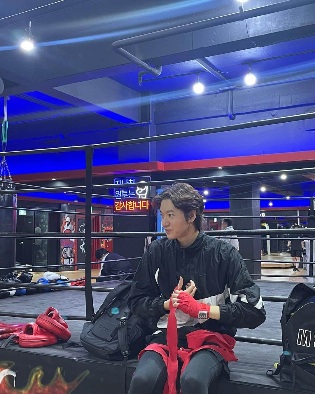 ユ・ミンギュのインスタグラム：「🥊한달차ㅋ 중독되는 과정」