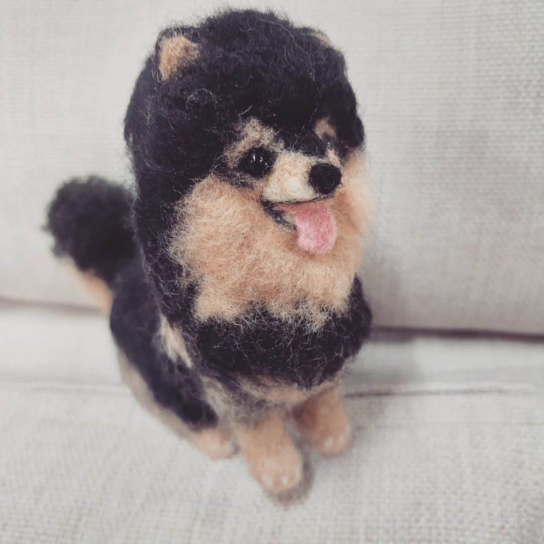 高口里純のインスタグラム：「ヨンタン(テテの愛犬)を作って貰ったよ～😆  #ヨンタン#テテ#愛犬#フェルト手芸 #BTS」