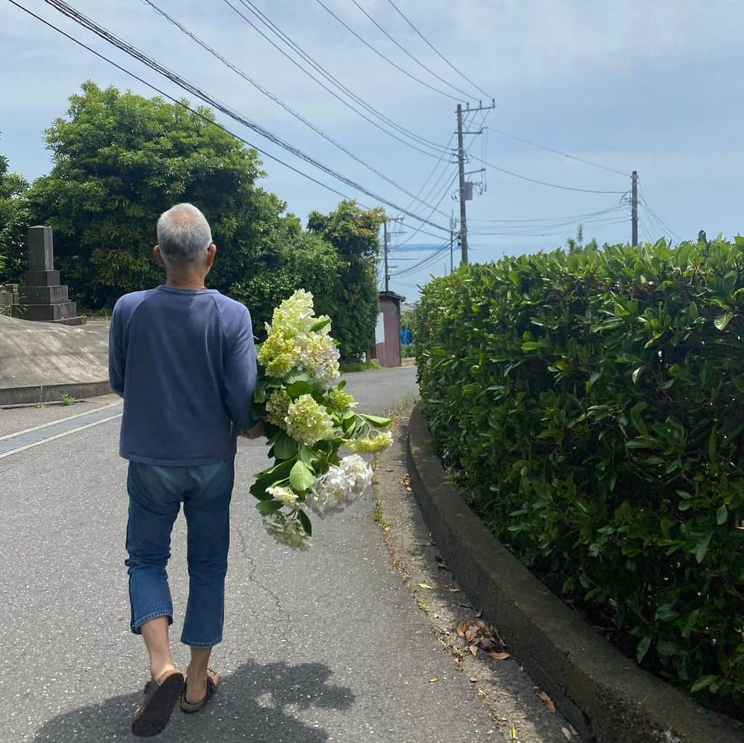 板谷由夏 さんのインスタグラム写真 - (板谷由夏 Instagram)「良い天気☀️ この帽子が活躍する季節が来た。 SINME @sinmedenim と  Saravah @saravah_hat 初のコラボです。 大好きなブランドで前々から愛用していたので、嬉しいコラボ😃  今回は、なるだけ日よけになるようにツバを広く 高さはSaravahらしさを取りいれて。 リボンは黒で大人っぽく仕上げて頂きました。 職人さんの素晴らしいお仕事です。 日々を重ねると少しずつ 色も変化します。それがまたいい。 長く愛用できますよ。 夏のファッションにプラスして 粋にどうぞ。  写真はカメラマン小暮徹氏。帰りにたくさんの 紫陽花を持たせてくれた。 幸せな初夏の午後。」6月5日 15時32分 - yukaitaya