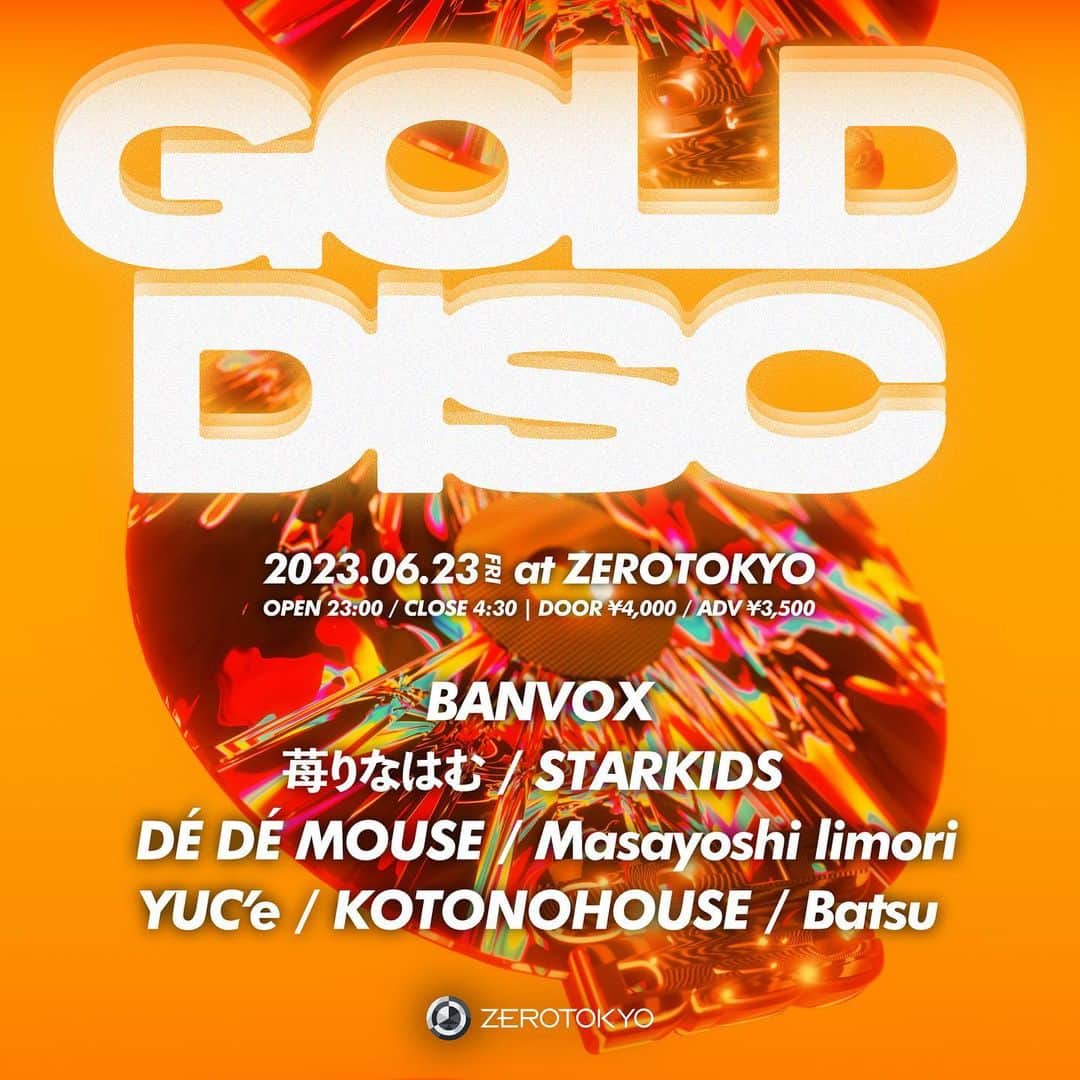 banvoxのインスタグラム：「2023.6.23.FRI "GOLD DISC" @zerotokyo_official   BANVOX出演します🔥」