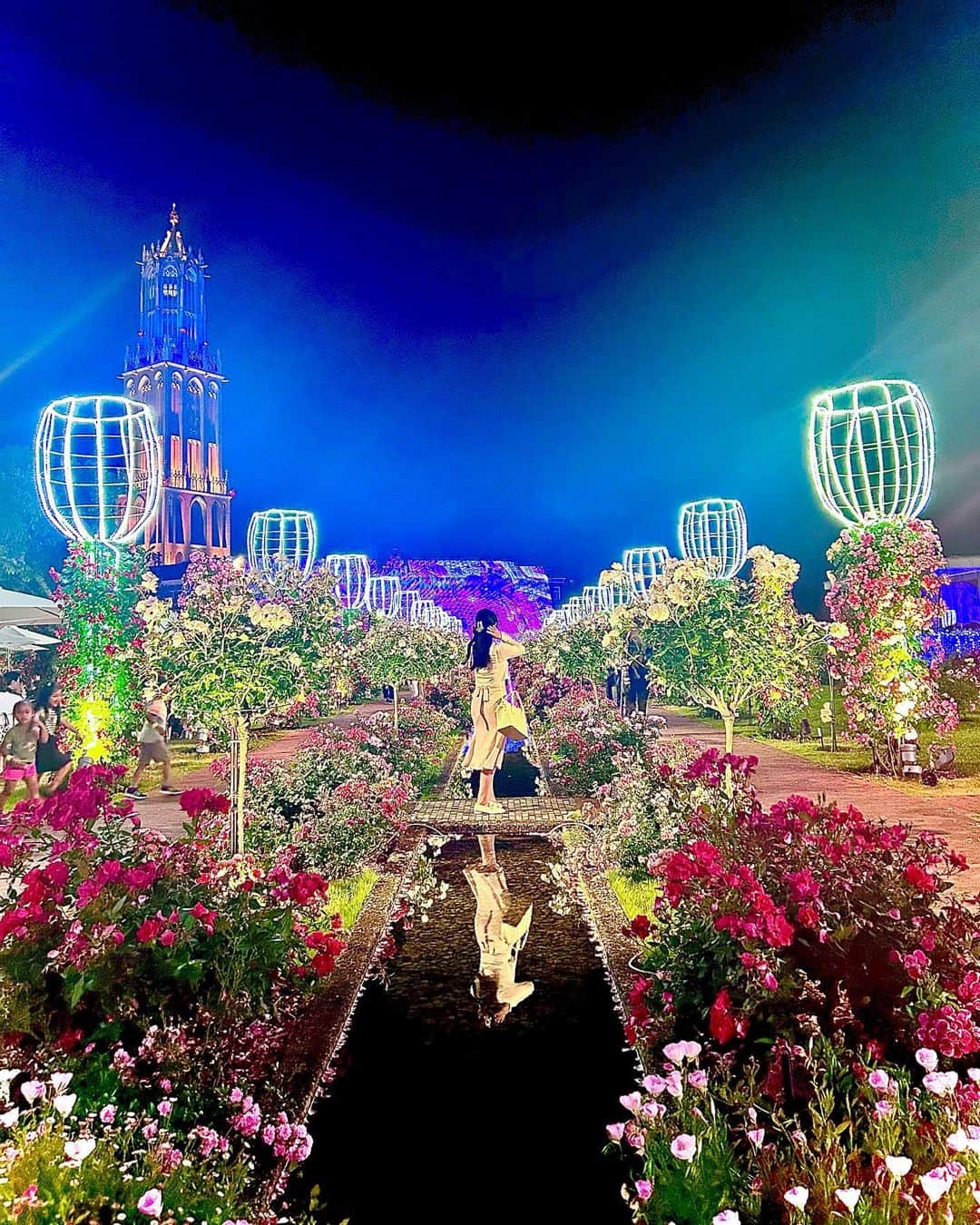 れみぱんのインスタグラム：「🌹✨🥹✨🌹 夜のハウステンボスも綺麗すぎた」