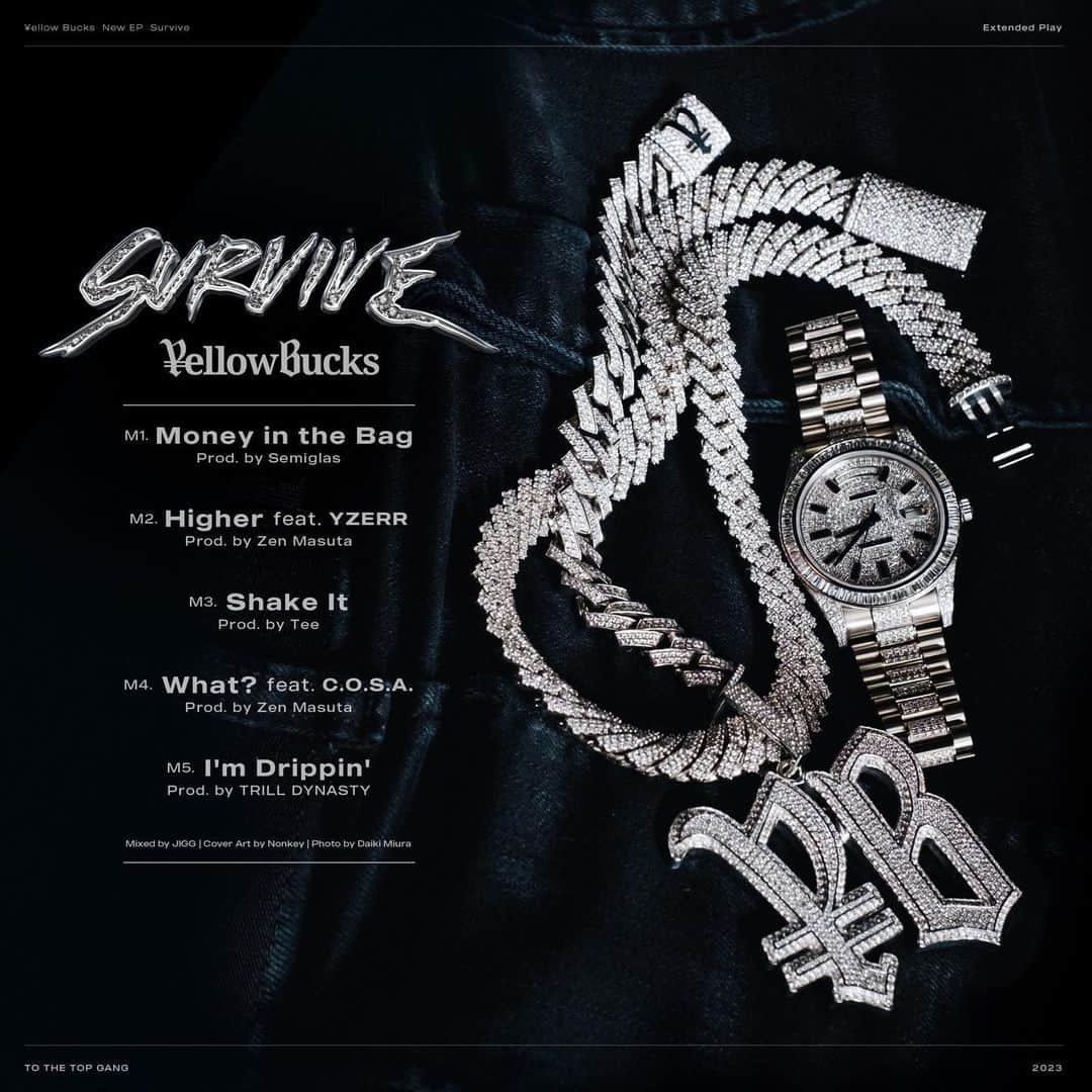 ¥ellow Bucksのインスタグラム：「New EP "Survive" Dropping soon💎  @yzerr_breath  @yonkerscosa  @prod_by_semiglas  @followthaspirit  @tee_tttg  @trilldynastybeatz.jp   #Survive」