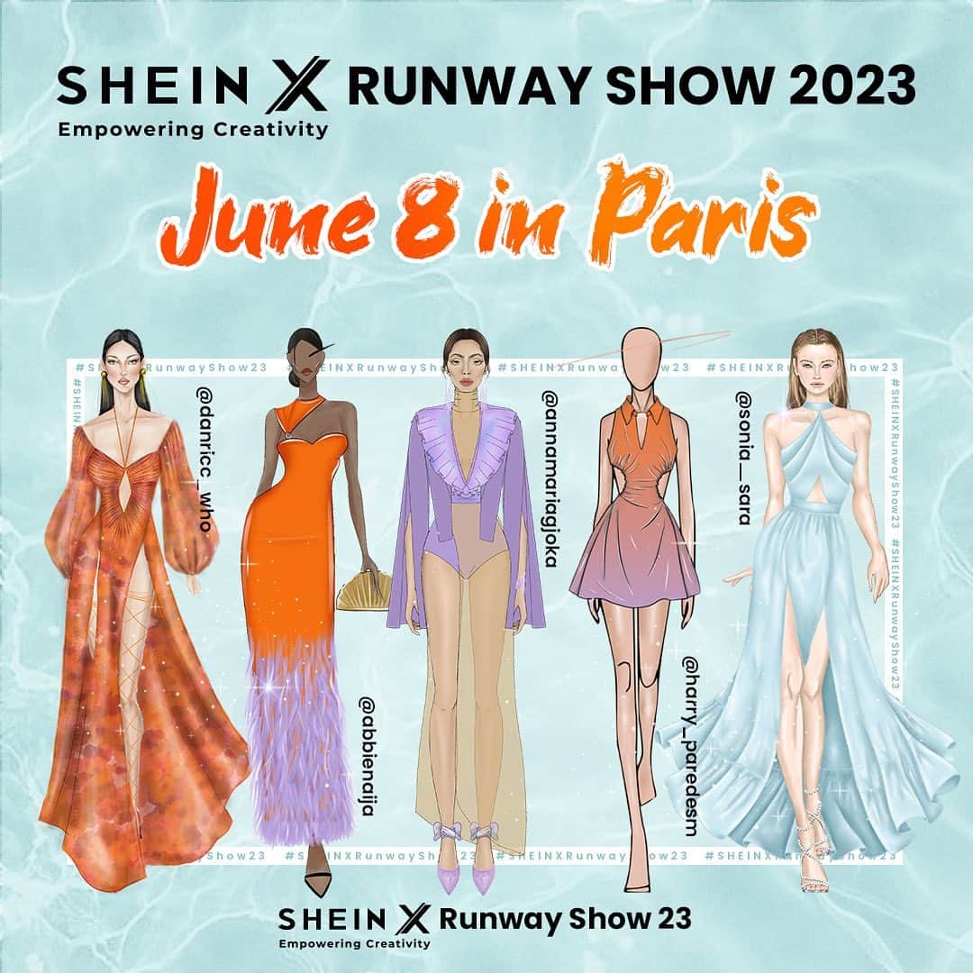 SHEINのインスタグラム：「SHEIN X Runway Show 2023  We're here for the 25 SHEIN X designers across Europe who will present 75 NEW LOOKS this summer ✔  Mark your calendars for June 8 at 4:15PM CEST to tune into our livestream via SHEIN's free app, @sheinofficial & @sheinfrance_ Instagram accounts and Journal des Femmes! You'll also have a chance to win 100,000 points (APP ONLY).  #SHEINXRunwayShow23 #meetSHEIN #SHEINTHEKNOW #SHEINX」