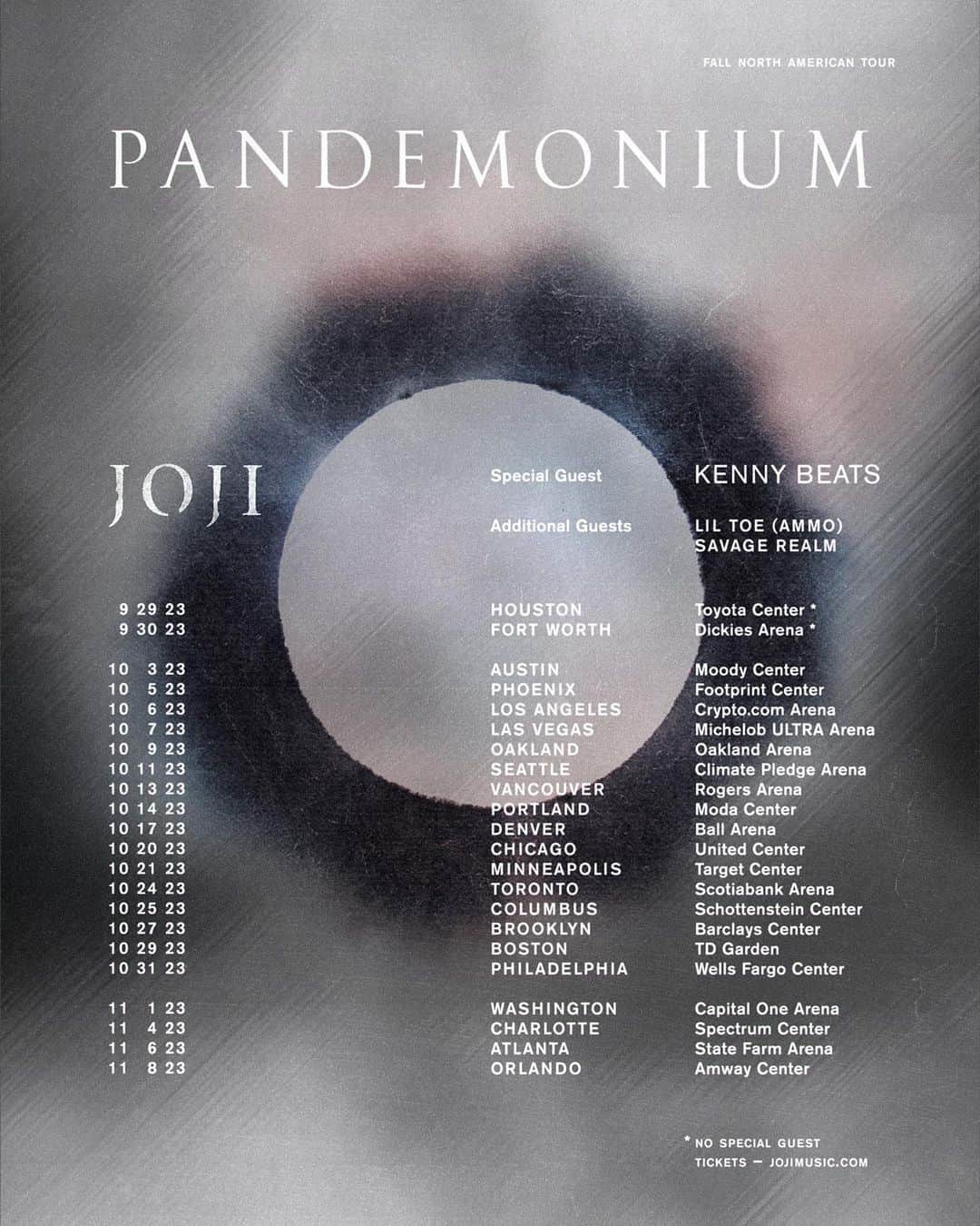 Jojiのインスタグラム：「PANDEMONIUM NORTH AMERICAN TOUR  PRE-SALES START THIS WEDS JUNE 7th 2023 @ 10 AM LOCAL TIME  REGISTER FOR PRE-SALE ACCESS AT JOJIMUSIC.COM」