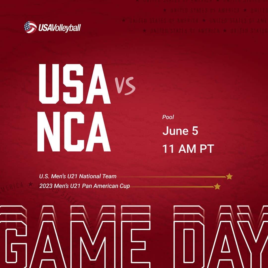 USA Volleyballさんのインスタグラム写真 - (USA VolleyballInstagram)「Less than an hour to go until the U.S. Men’s U21 National Team takes on Nicaragua in the first match of the 2023 NORCECA Pan American Cup! Check out the link and story in our bio for more info」6月6日 2時12分 - usavolleyball