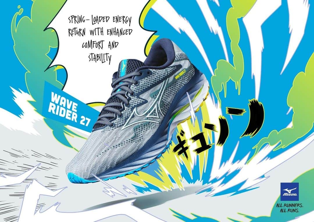 MizunoRunningのインスタグラム：「The Wave Rider 27 is ready for any run this summer!  Get the new Wave Rider 27 today at https://www.mizunousa.com/us/running  #WaveRider27 #mizunorunning #AllRunnerAllRuns」