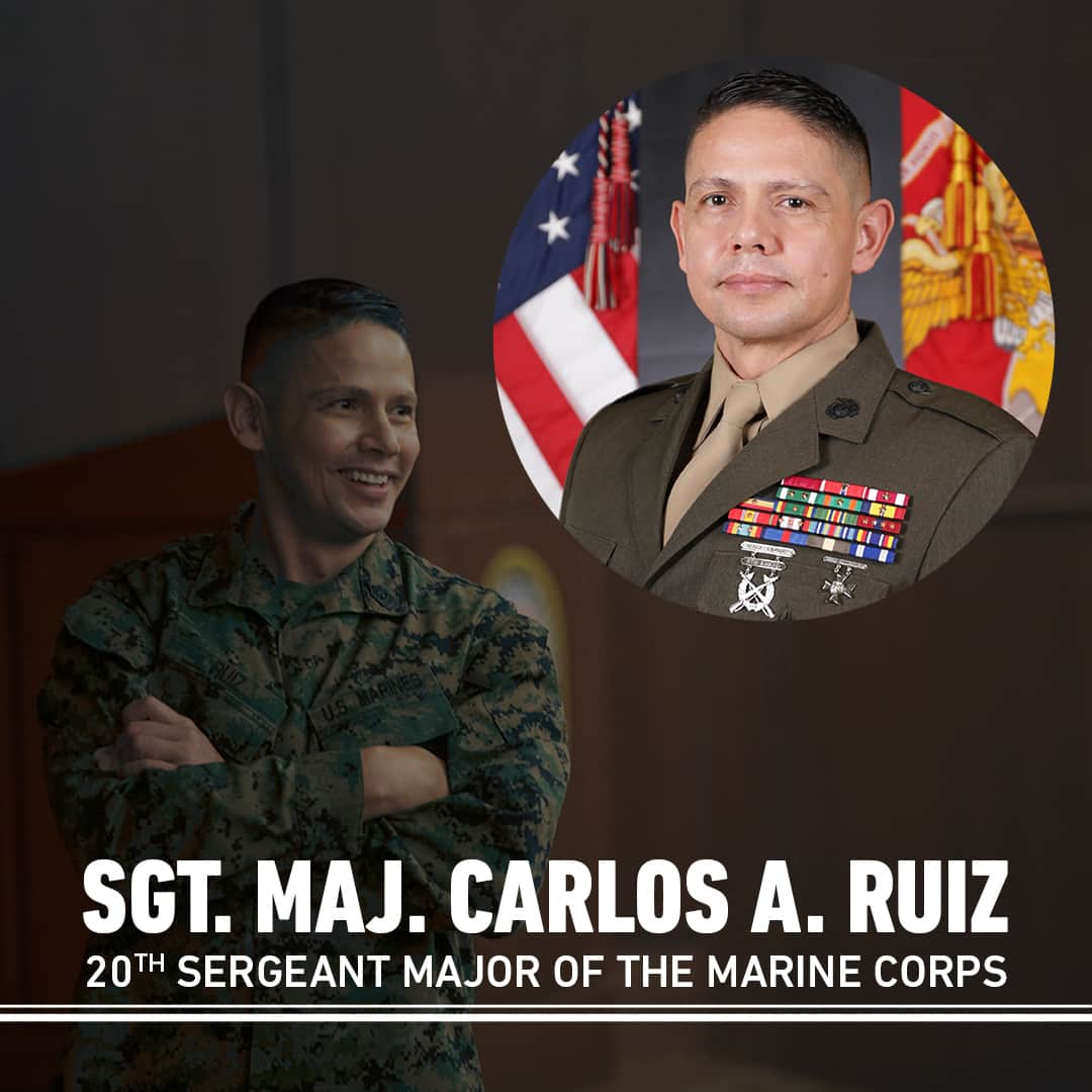 アメリカ海兵隊さんのインスタグラム写真 - (アメリカ海兵隊Instagram)「Sergeant Major Carlos A. Ruiz has been selected to serve as the 20th Sergeant Major of the Marine Corps. He will replace Sergeant Major of the Marine Corps Troy E. Black during a relief and appointment ceremony slated for August 8, 2023. In his new role, Sgt. Maj. Ruiz will serve as the Commandant of the Marine Corps’ preeminent enlisted advisor.  Sgt. Maj. Ruiz enlisted in the Marine Corps in 1993, and is currently serving as the Command Senior Enlisted Leader for @usmcreserve and @marforsouth. Throughout his career, Sgt. Maj. Ruiz deployed in support of Operation Iraqi Freedom, Operation Enduring Freedom and operations with the 31st Marine Expeditionary Unit. He also served as a recruiter in Los Angeles, a drill instructor with 3rd Recruit Training Battalion, MCRD San Diego, and as an instructor, drill master and chief instructor for Drill Instructor School, MCRD San Diego.  #SemperFidelis #MarineCorps #MarinesOfTheCorps @19thsmmc」6月6日 4時02分 - marines