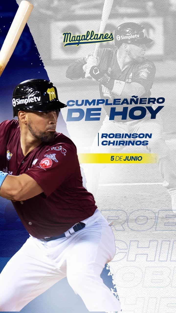 ロビンソン・チリノスのインスタグラム：「‼️Cumpleañero de HOY‼️ 🥳🥳🥳⚾  Hoy le deseamos Feliz Cumpleaños a 👉🏾 Robinson Chirinos 👈🏾😎💙⚓️  Celebramos este día recordando su cuarto vuelacercas en la final 2013-2014 ante Caribes de Anzoátegui en el quinto juego, lo que empató un récord de más jonrones en una Serie Final con cuatro (4). ⚾🔥  FANÁTICO ⚓️ Vamos todos juntos a felicitarlo 🥳👇🏼  📹: @yoangelrojasc  #CumpleañeroMagallanero #SomosMagallanes」