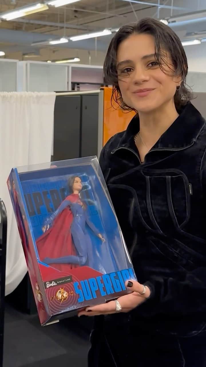 バービーのインスタグラム：「Sasha Calle’s Supergirl Barbie is absolutely incredible — and so is her reaction to seeing it! THE FLASH - only in theaters June 16, tickets on sale now. #TheFlashMovie」