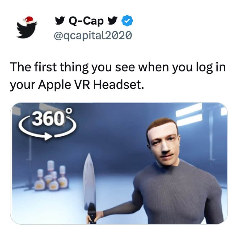 9GAGさんのインスタグラム写真 - (9GAGInstagram)「My 25-year-old body would feel dizzy after playing for 5 mins - Last 2 by: qcapital2020 & orvideos | TW  - #applevisionpro #appleevent #metaquest3 #meta #ar #headset #vr #gaming #tech #WWDC23 #memes #9gag」6月6日 16時04分 - 9gag