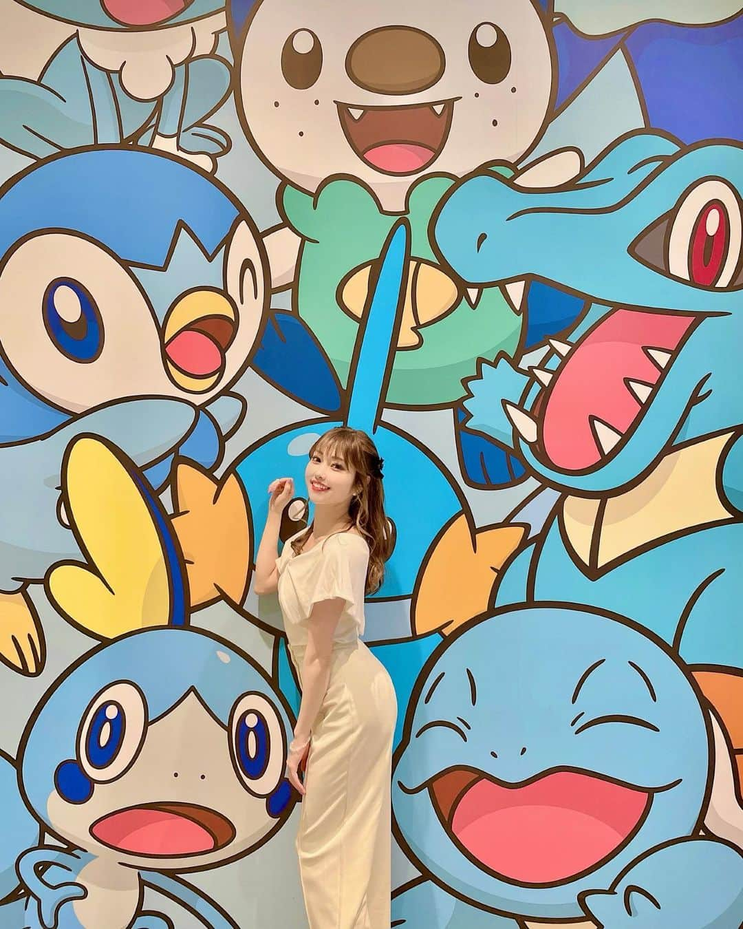 Rieのインスタグラム：「. 🩵💙🩵 ・ ポケモンセンター かわいすぎた🫶 ・ ・ ・ #ポケモンセンター #pokemoncenter」