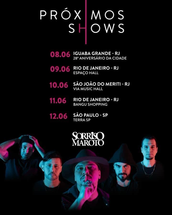Sorriso Marotoのインスタグラム：「Bora pra mais uma, turma! 🙌🏽 Vamos curtir o feriadão com vocês, com muito pagode no clima da semana mais romântica do ano! 😍🎶  Marca aqui o @ do seu amor, que vai te levar pra ver o nosso show! ♥️  📍Link de ingressos na bio」