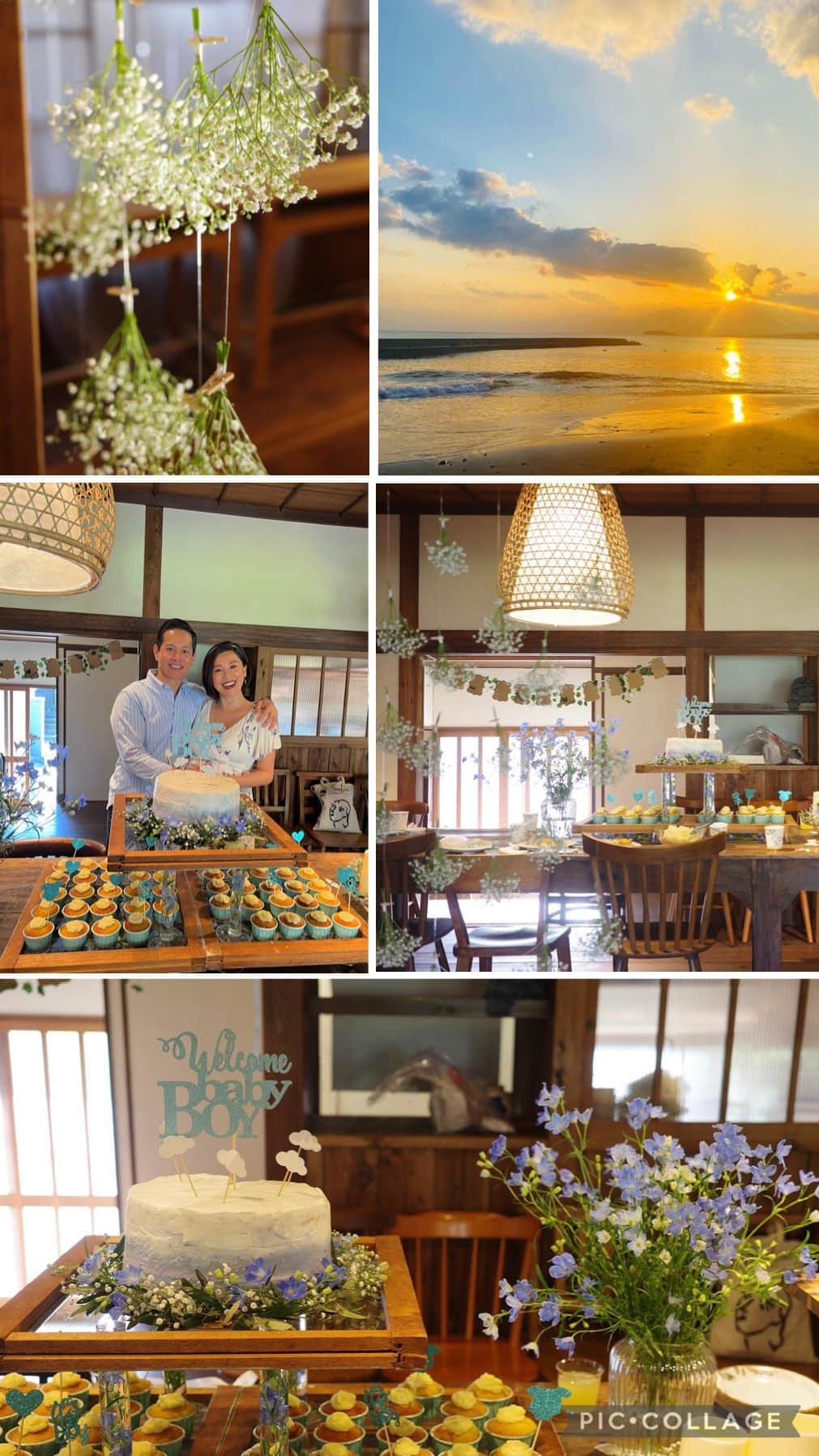 のインスタグラム：「🤍🩵🤍🩵BABY SHOWER 🩵🤍🩵🤍 ⁡ 朝に警報が解除され、台風🌀が去り カラッとした晴天に☀️ みんな驚きの奇跡のような展開✨ ⁡ 命が生まれること。妊娠そのものも奇跡。  笑顔がいっぱいで、 『愛』しかなかった空間でした🩵😢 ⁡ まさに1年前の今日。 手術をした大切な日でした。 ⁡ 夫の想いがこもった英語スピーチから始まり…✨💯 涙なしに語れなかった時間で。 妹や友人の涙ありのスピーチも😢  みんなが心を共鳴させてくれていた空間は、 あたたかくって感謝でいっぱいに🌱 ⁡ ⁡ 祝福してくれてありがとう✨ ⁡ 急遽決めたベビーシャワーで、 呼びたかった人、 来れなかった人も沢山いたのですが💦 ごめんなさい🙏  お祭り企画するのが好きなので、またワイワイする 温かい機会を作りたいと思ってます☘️🎉 ⁡ ⁡ この日は、射手座の満月🌕 次のステージを見つめ進化していく✨ ⁡ 色々なコトを振り返り… 未だ余韻にひたっています。  写真や動画ありすぎてまとまらない件😆  ラスト美しいサンセットが沁みたなぁ✨ 　  私のイメージを見事再現してくれたソソ葉山の 古民家空間や舞さんのケータリング、お友達のサポート。  最高の思い出ができました。 ありがとう🤍 ⁡ #babyshower #ベビーシャワー #love #family #mywellbeing #celebration #マイウェルビーイング #boy #🩵  ⁡」