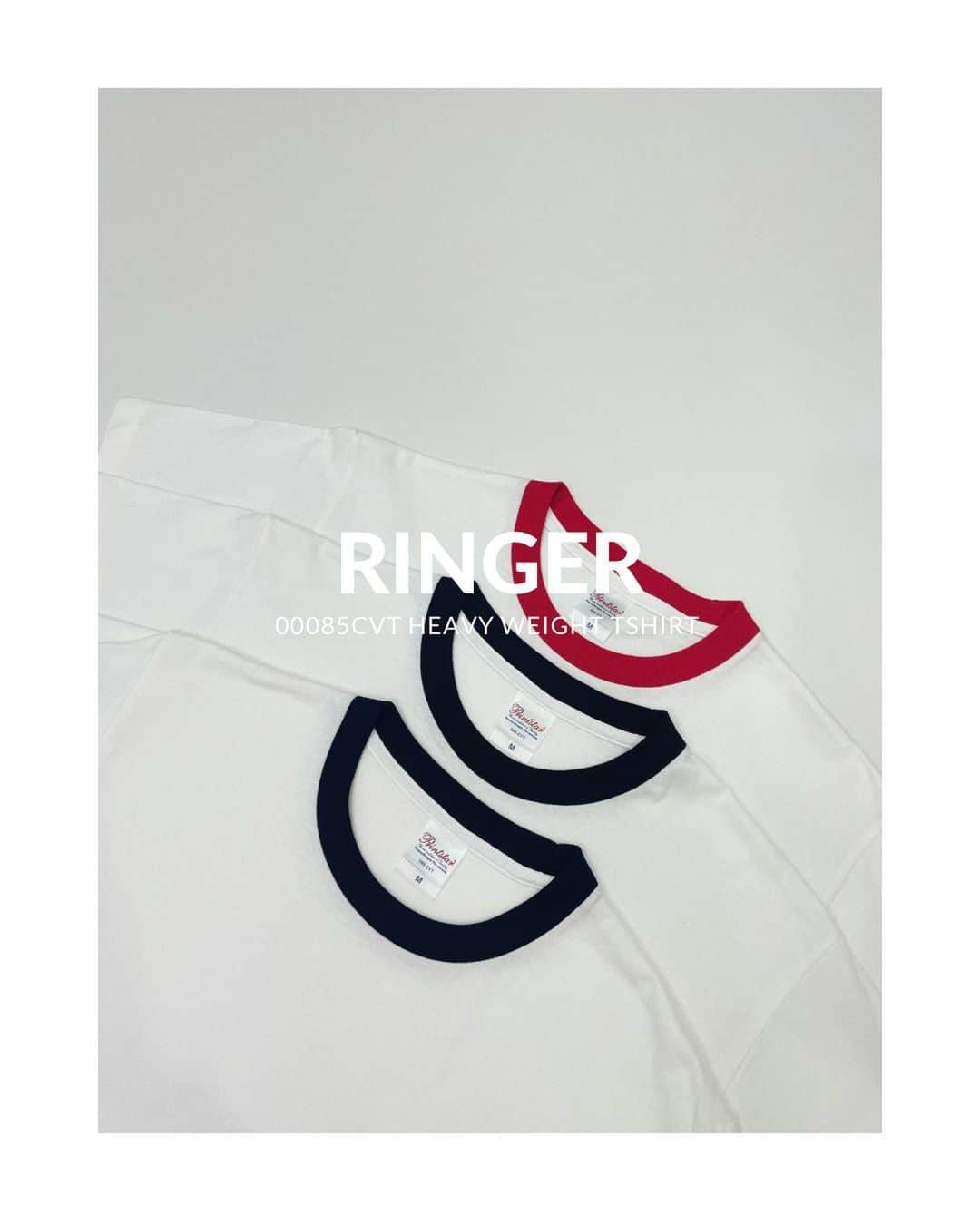 Printstarのインスタグラム：「RINGER✴︎ Printstar 00085-CVT 5.6オンス ヘビーウェイトTシャツ  731 ホワイト×ネイビー 705 ホワイト×ブラック 710 ホワイト×レッド  累計売上枚数1.7億枚。程よい生地の厚みと、型崩れしにくい安心の品質で、20年以上にわたり愛され続ける不動の人気Tシャツです。  50色以上の多彩なカラーバリエーションで展開し、世代、ジェンダー、地域を問わず、さまざまなシチュエーションで皆さまにご愛用いただいています。  #printstar #プリントスター #プリンタブルウェア」