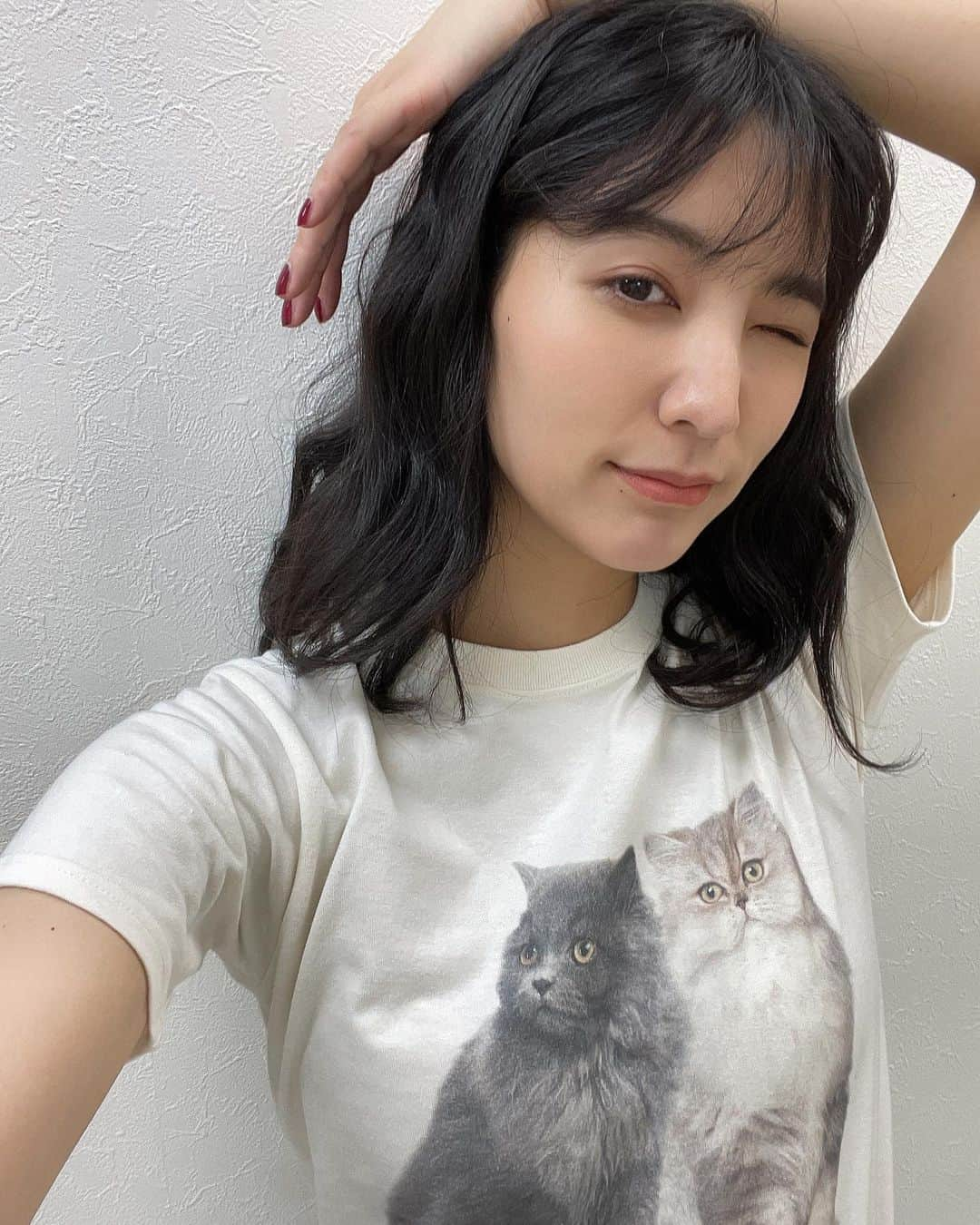 小貫莉奈さんのインスタグラム写真 - (小貫莉奈Instagram)「ねこちゃんTシャツ^._.^」6月6日 19時13分 - rina_onuki0529