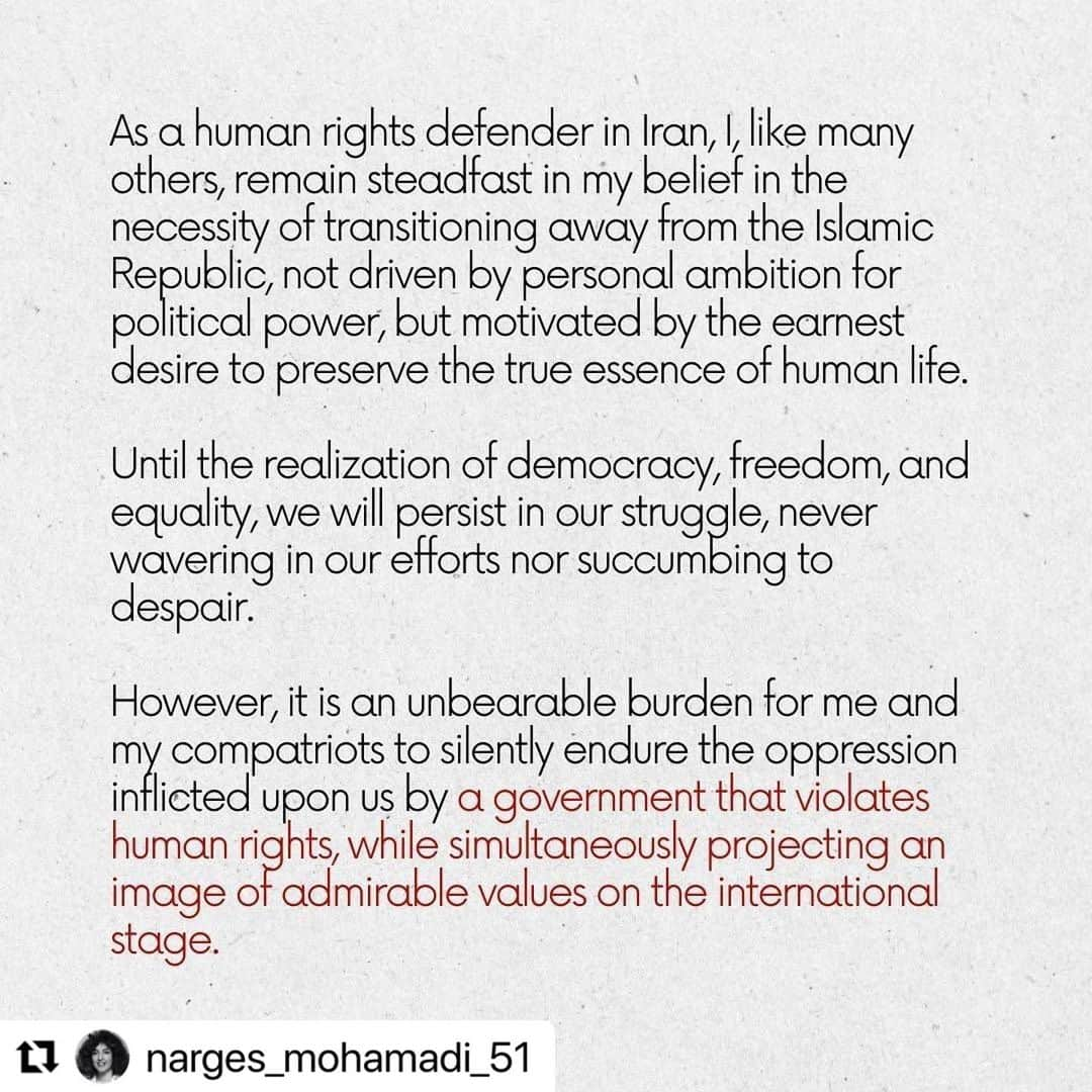 アレック・ボールドウィンさんのインスタグラム写真 - (アレック・ボールドウィンInstagram)「…@narges_mohamadi_51   UN🇺🇳 Human Rights Council President Václav Bálek,  I address you with the utmost respect as the President of the UN Human Rights Council, a position of great significance and responsibility in promoting and safeguarding human rights worldwide.  It is with deep concern and a profound sense of duty that I bring to your attention the current situation regarding the selection of the representative of the Islamic Republic as the President of the chosen assembly. The stated objective of this assembly, as declared, is to advance human rights through open dialogue and interaction among civil society, representatives of member countries, and intergovernmental organizations.  However, I must emphasize that the Islamic Republic government stands out as a clear and undeniable violator of human rights on a global scale. The flagrant street massacres, widespread executions, torture of protesters and critics held in solitary confinement, and the egregious mistreatment and abuse of women dissenters in detention centers during the revolutionary movement of "Zhina" represent only a fraction of the Islamic Republic's abhorrent track record of human rights violations. As a witness to these grave violations, I possess irrefutable evidence and am prepared to testify from my own experience within Evin Prison.  For over two decades, the Islamic Republic government has systematically employed repressive measures to dismantle Iranian civil society. It begs the question whether the Human Rights Council has taken into account the plight of civil institutions in Iran, including but not limited to the Writers' Association, the Human Rights Defenders Center, women's organizations, environmental institutions, teachers, workers, journalists, students, ethnic and religious minorities, and countless others. In light of these circumstances, it is imperative that the Human Rights Council extend an invitation to the imprisoned members of these institutions, ensuring their presence and providing an opportunity to shed light on their situation. Swipe the slides to read more. #nargesmohammadi #nargesmohamadi #unitednations #vaclavbalek #humanrights #un」6月6日 19時46分 - alecbaldwininsta