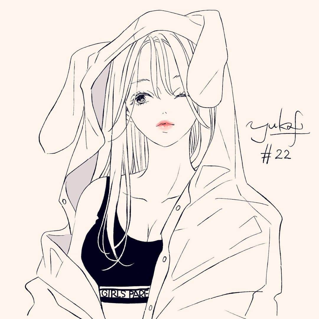 藤原ゆかのインスタグラム：「１日１枚自由お絵描き ✿ 22枚目  #イラスト #イラストグラム」