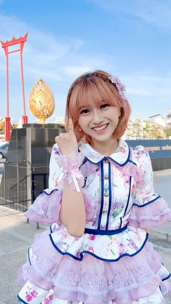 大久保美織のインスタグラム：「[💜🌸] #BNK48สัญญานะ_DanceChallenge #MioriBNK48 #BNK48สัญญานะ #BNK4814thSINGLE #BNK48」