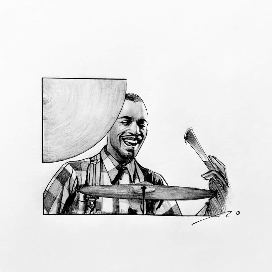 逢坂庵さんのインスタグラム写真 - (逢坂庵Instagram)「23sketch0607 ・ ・ #jazz #jazzart #phillyjoejones #jazzdrums #drums #drummer #illustration #illustagram #portraitsketch #pencilart #artwork #monochrome #ジャズ #フィリージョージョーンズ #ジャズドラム #ドラム #イラスト #イラストグラム #鉛筆画 #人物画 #モノクロイラスト #素描 #ジャズ好きな人と繋がりたい」6月6日 23時25分 - ohzaka_an