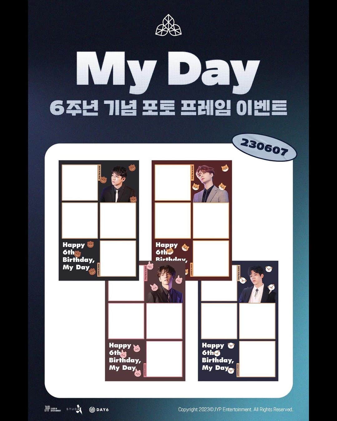 DAY6さんのインスタグラム写真 - (DAY6Instagram)「ㅤ HAPPY 6TH BIRTHDAY, My Day☘️🎉  DAY6 Photo Frame Event begins📸 Check out the frames now!  bit.ly/45J3Fsh  #DAY6 #데이식스 #MyDay」6月7日 0時00分 - day6kilogram