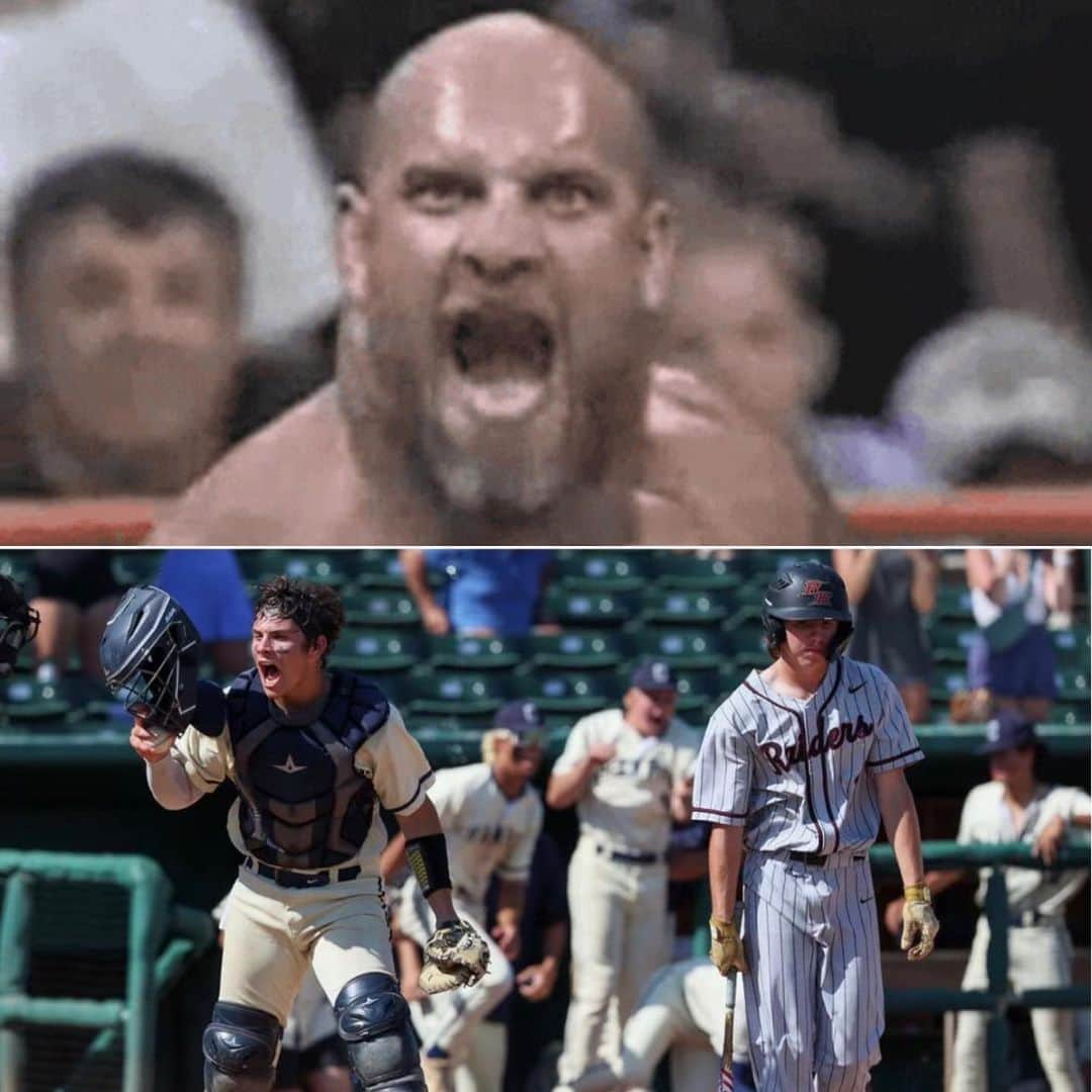 ビル・ゴールドバーグのインスタグラム：「If you’ve ever questioned @goldberg21_99 ‘s intensity ….. here’s your answer! Hell of a battle against Leander Rouse this last weekend and next up is Argyle for the #texasbaseball state semifinals!!!! #letsgo #boernechampion #CHARGERS 2 wins away from the elusive state title!! #spear #jackhammer #whosnext #baseball #highschool #2024 #minime #aggression #likefatherlikeson」